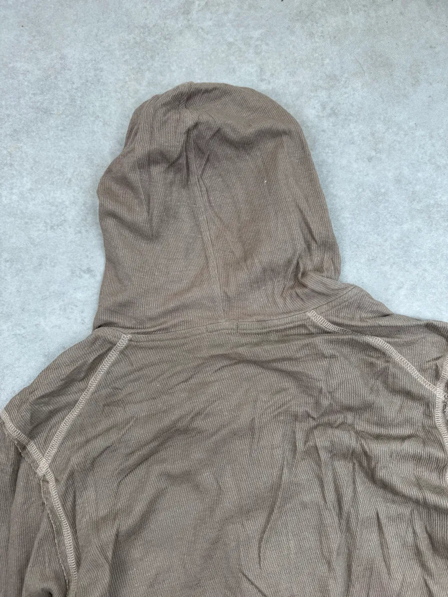 2010s Dolce & Gabbana Taupe Linen Logo Plaque Zip-Up Hoodie nMiKlZTI 6