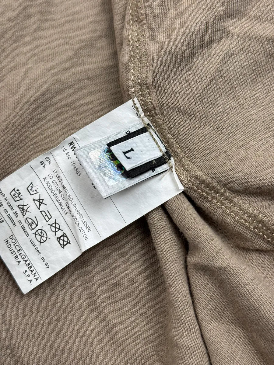 2010s Dolce & Gabbana Taupe Linen Logo Plaque Zip-Up Hoodie nMiKlZTI 10