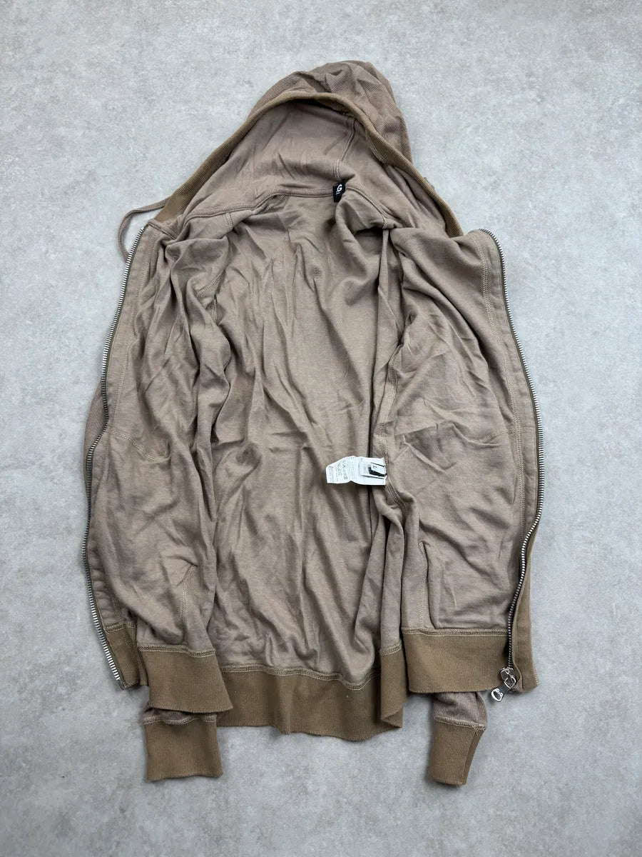 2010s Dolce & Gabbana Taupe Linen Logo Plaque Zip-Up Hoodie nMiKlZTI 7