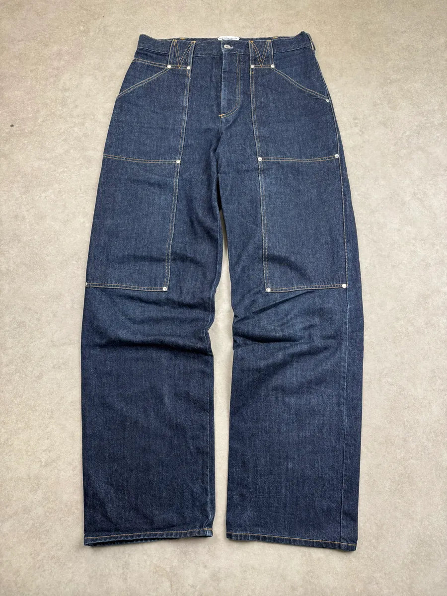 SS2021 Bottega Veneta Dark Indigo Denim Carpenter Pocket Straight Leg Jeans IiDrIcXT 2