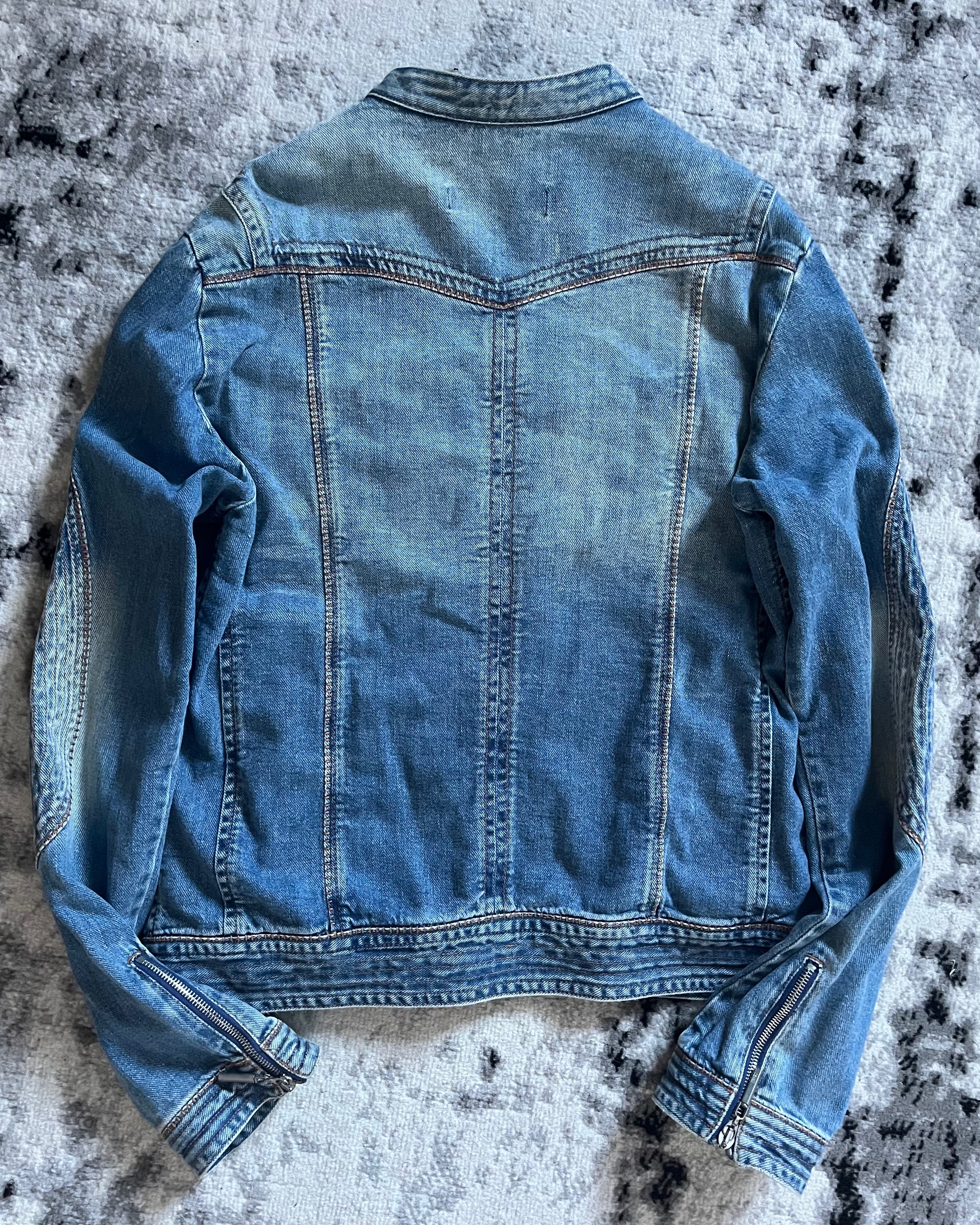 SS2004 Cavalli Sexy Biker Conceptual Denim Jacket (M)