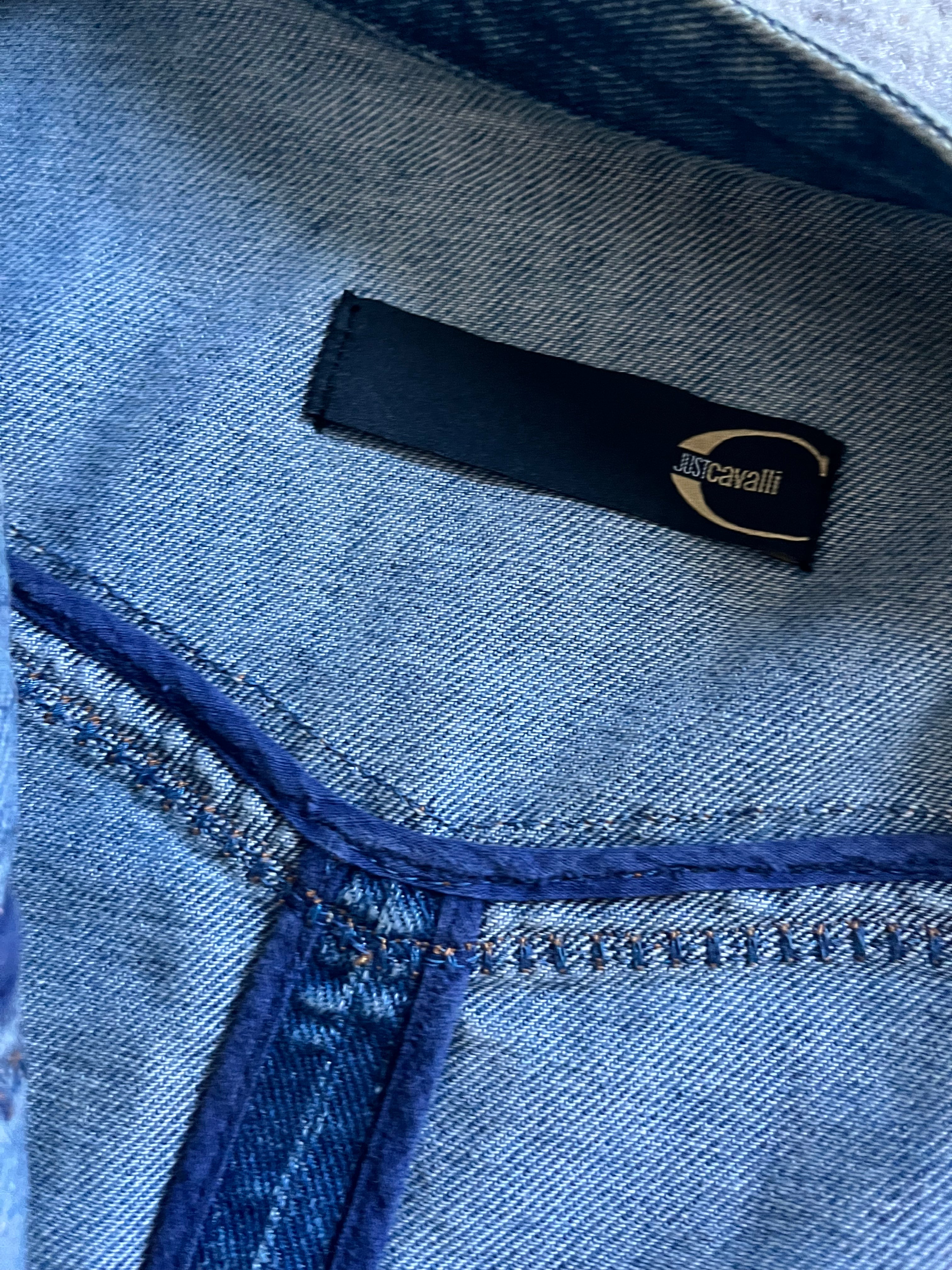 SS2004 Cavalli Sexy Biker Conceptual Denim Jacket (M)