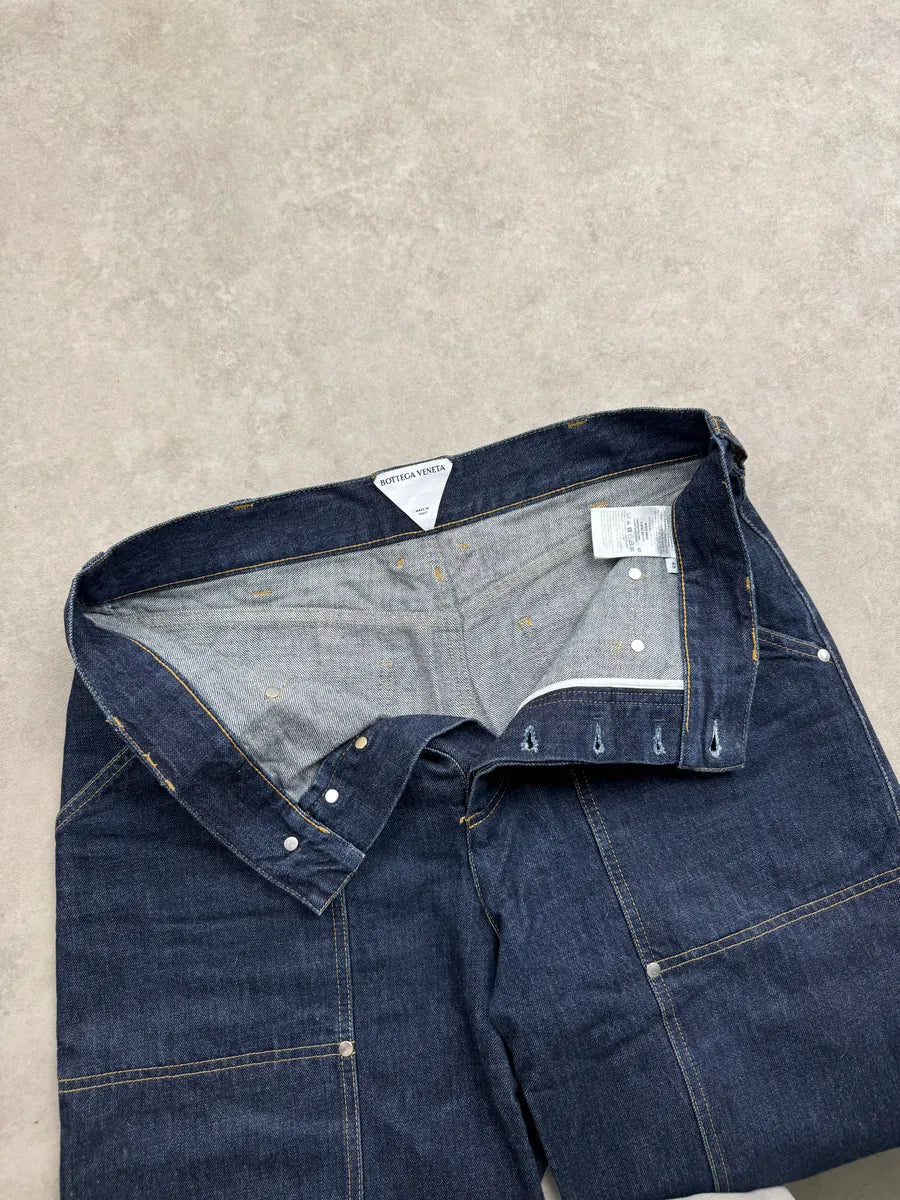 SS2021 Bottega Veneta Dark Indigo Denim Carpenter Pocket Straight Leg Jeans IiDrIcXT 12