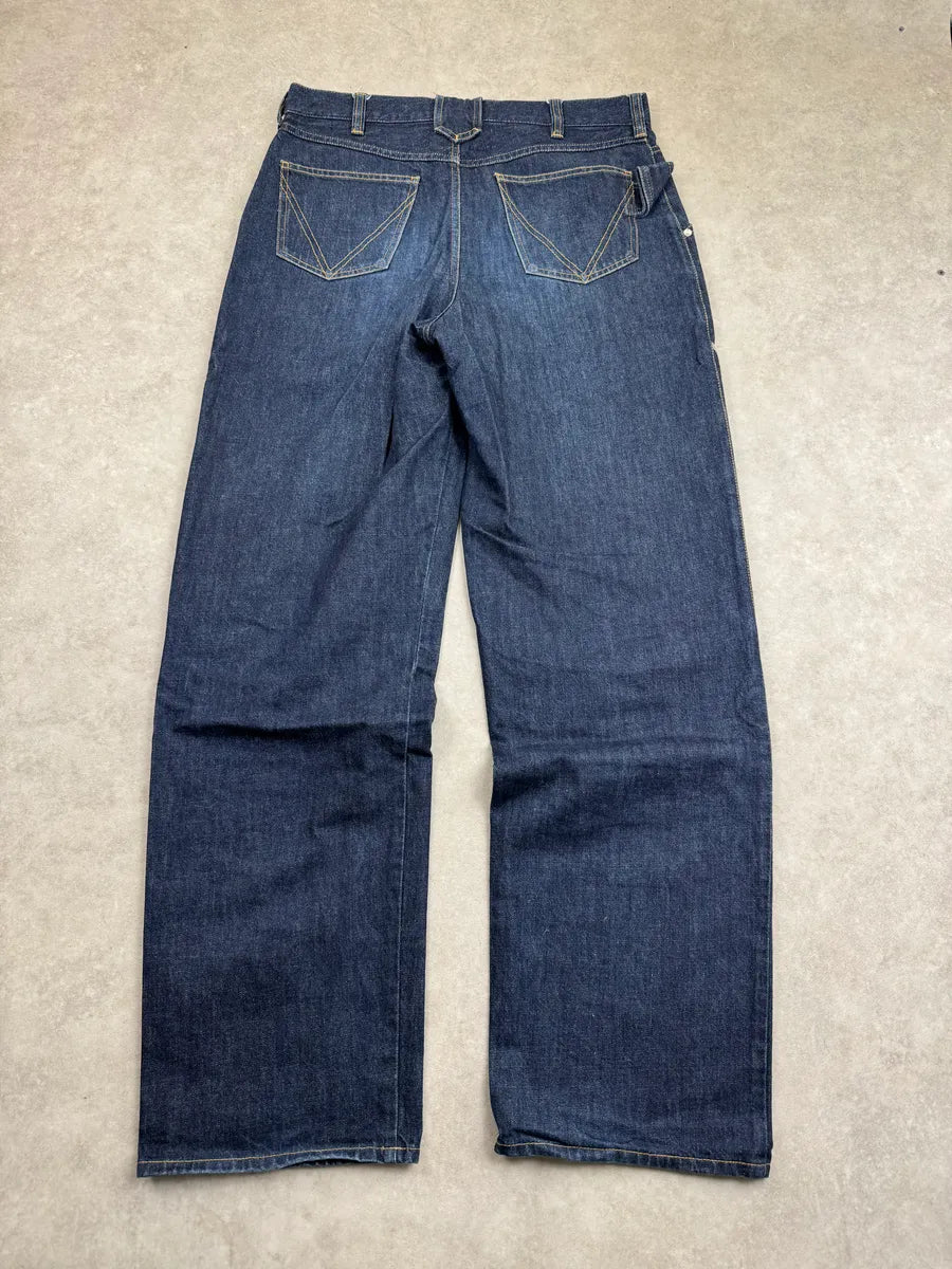 SS2021 Bottega Veneta Dark Indigo Denim Carpenter Pocket Straight Leg Jeans IiDrIcXT 6