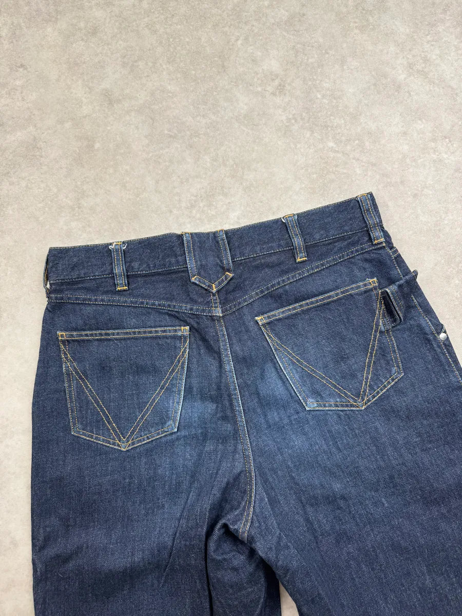 SS2021 Bottega Veneta Dark Indigo Denim Carpenter Pocket Straight Leg Jeans IiDrIcXT 8