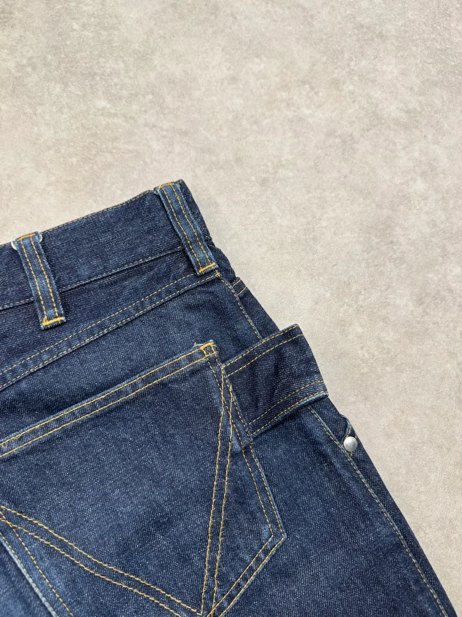 SS2021 Bottega Veneta Dark Indigo Denim Carpenter Pocket Straight Leg Jeans IiDrIcXT 9