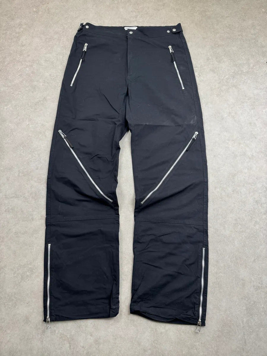 SS2021 Bottega Veneta Black Adjustable Waist Multi-Zip Straight Pants rCkIMJxH 0