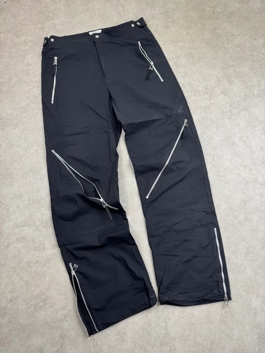 SS2021 Bottega Veneta Black Adjustable Waist Multi-Zip Straight Pants rCkIMJxH 5