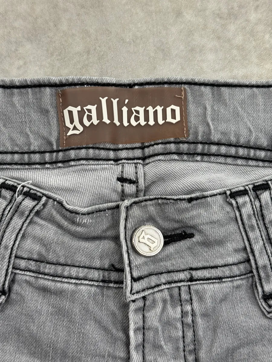 SS2012 Galliano Light Grey Denim Washed Contrast Stitch Jeans nZfLpTWc 12
