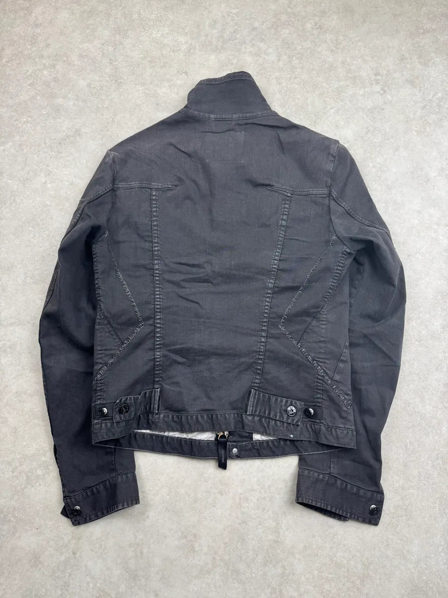 AW2007 Marithé + François Girbaud Embroidered Dark Denim Jacket DrrMZQjX 3