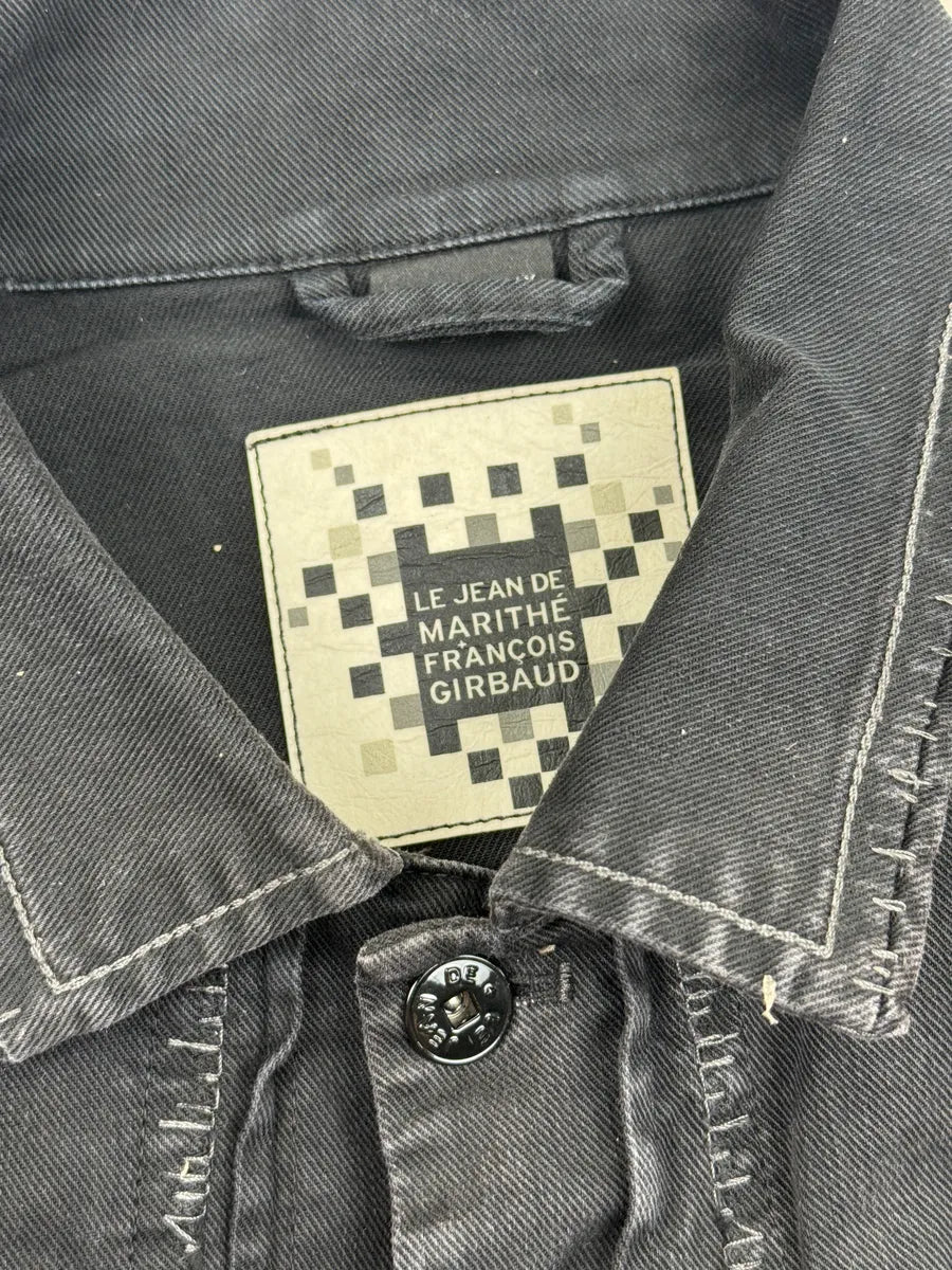 AW2007 Marithé + François Girbaud Embroidered Dark Denim Jacket DrrMZQjX 11