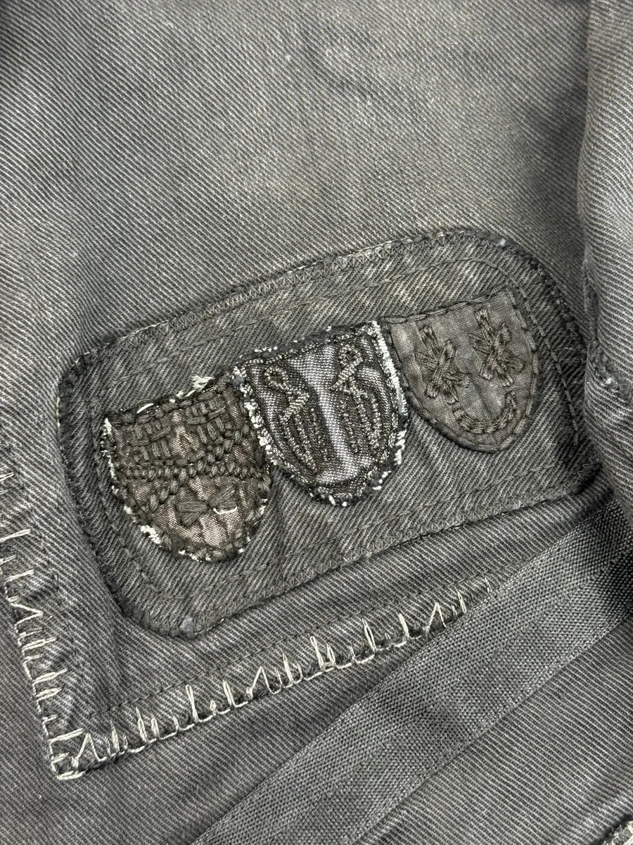 AW2007 Marithé + François Girbaud Embroidered Dark Denim Jacket DrrMZQjX 10