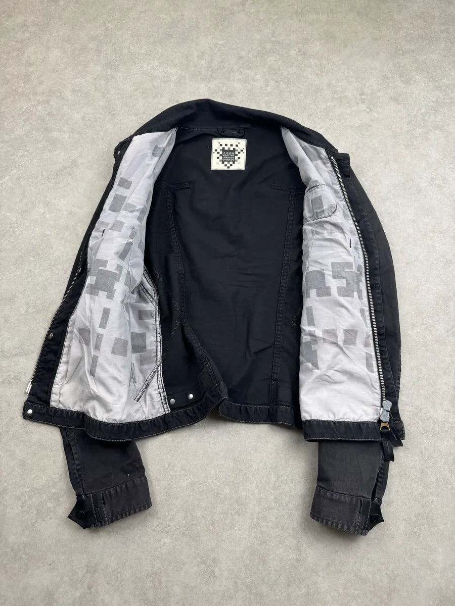 AW2007 Marithé + François Girbaud Embroidered Dark Denim Jacket DrrMZQjX 6