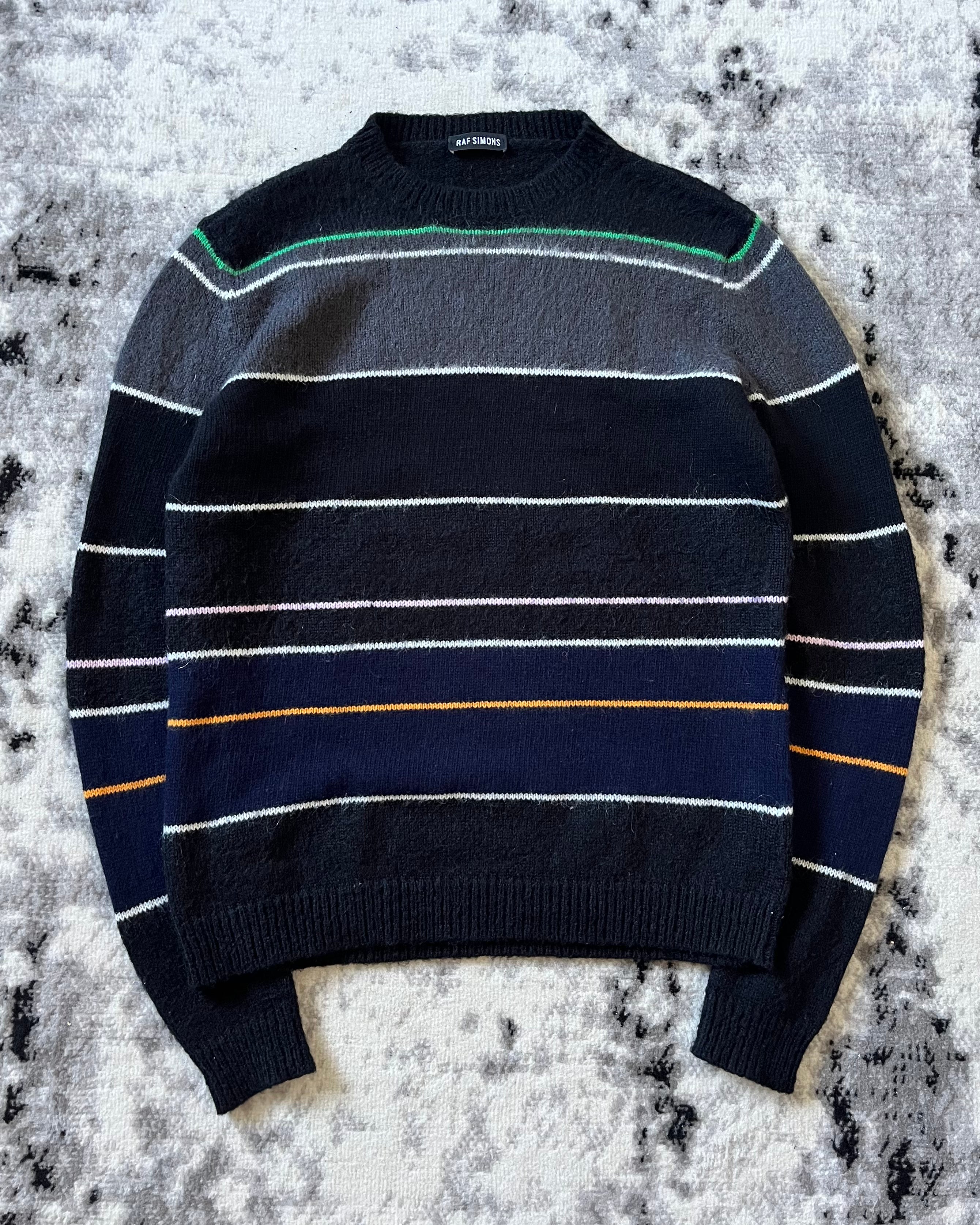 Raf Simons Striped Mohair-Blend Sweater (L)