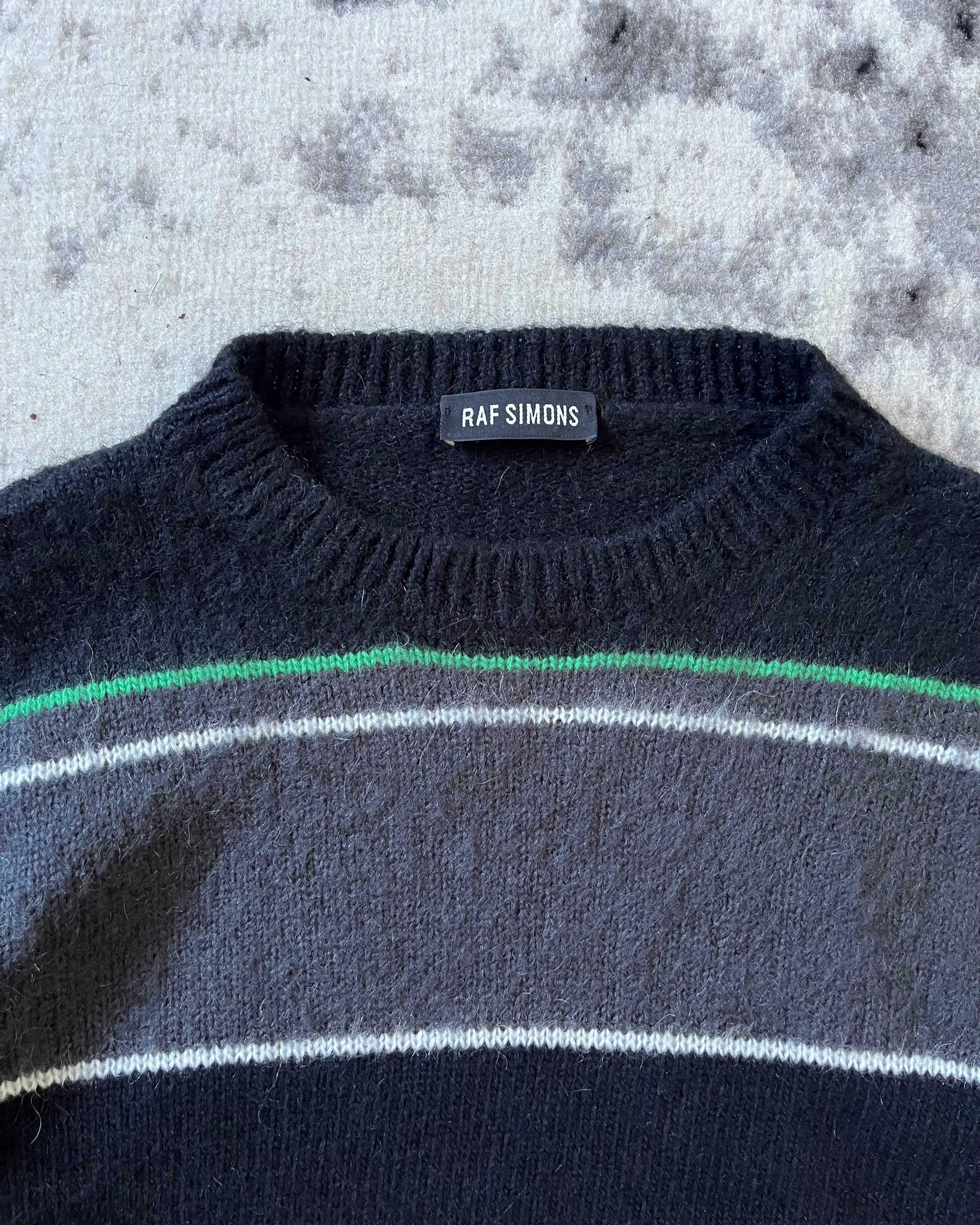Raf Simons Striped Mohair-Blend Sweater (L)