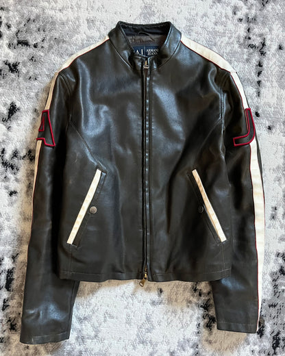 2000s Armani Biker Leather Jacket (S/M)