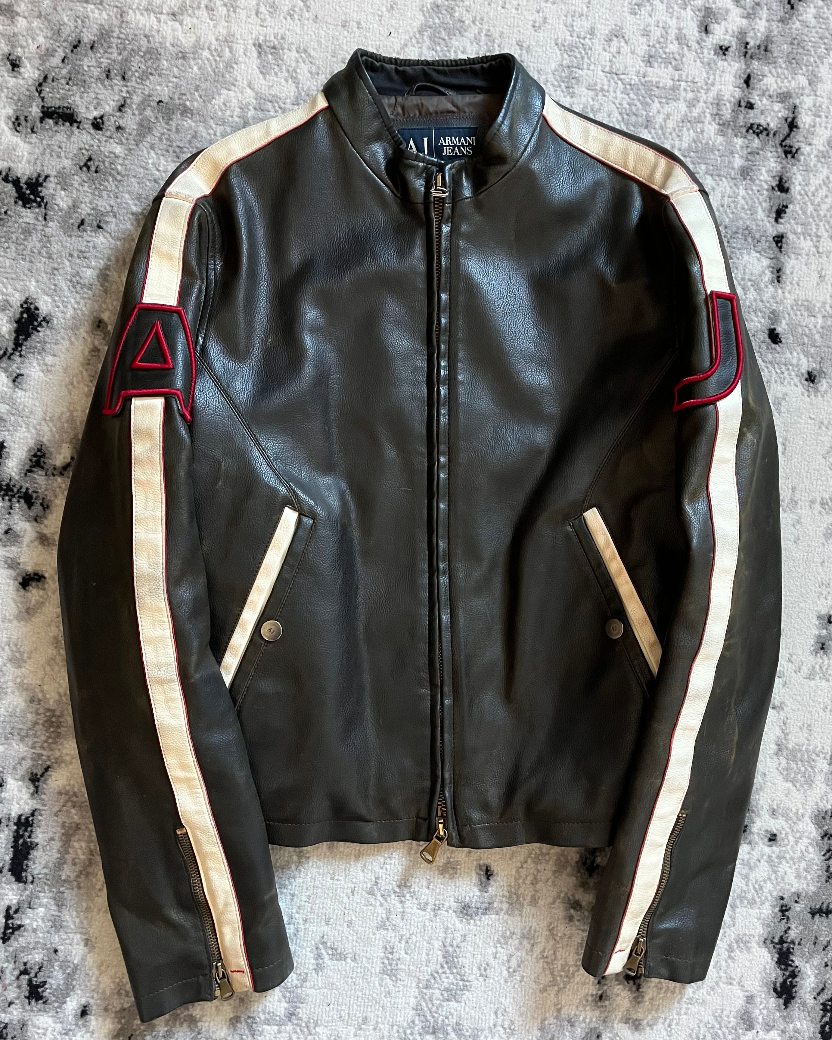2000s Armani Biker Leather Jacket (S/M)