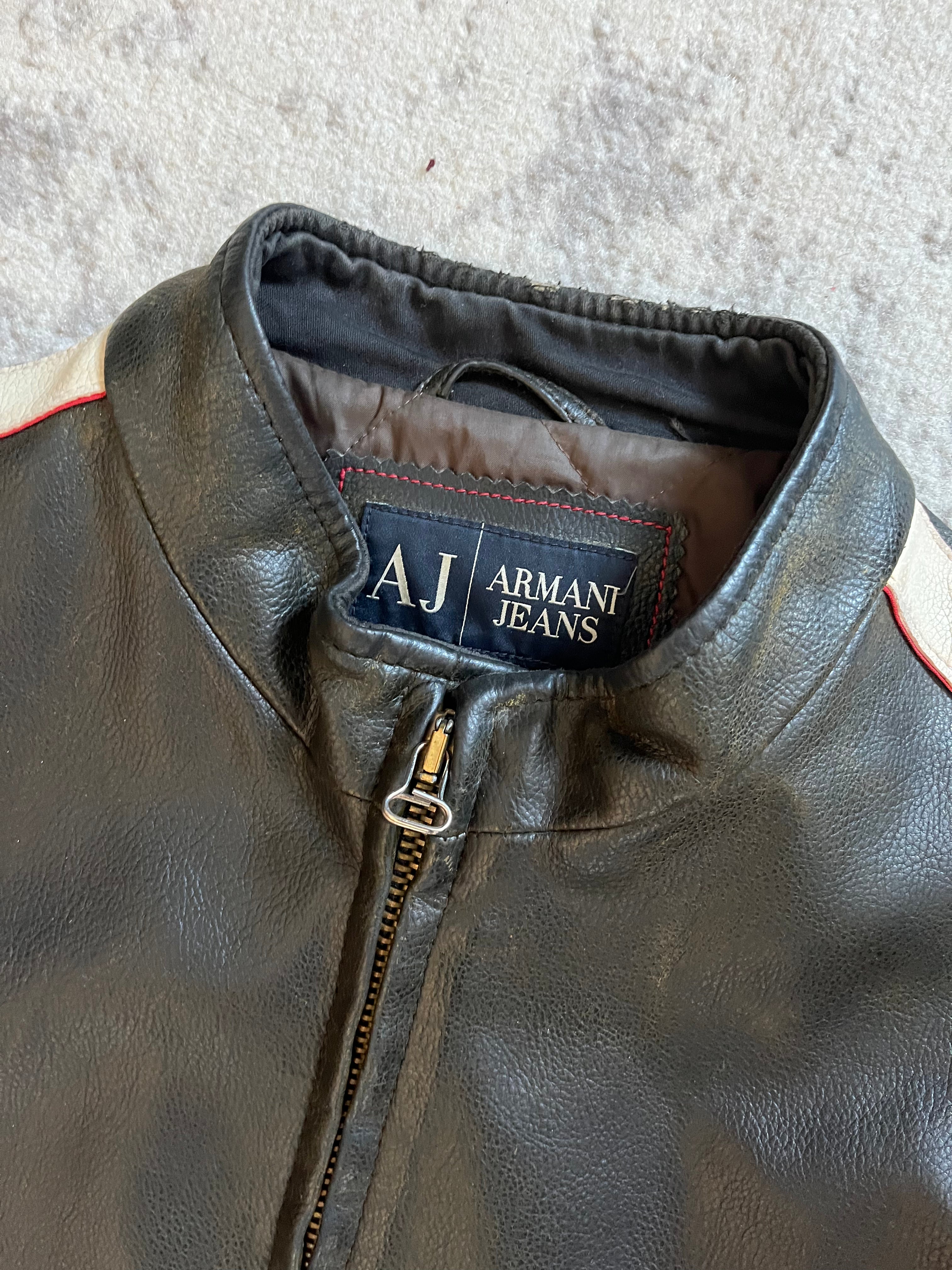 2000s Armani Biker Leather Jacket (S/M)