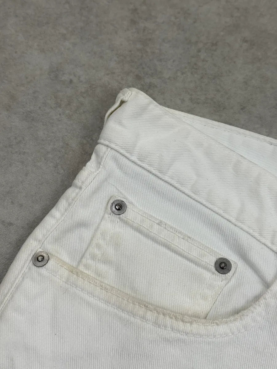 SS2019 Cavalli White Distressed Avant-Garde Denim Jeans QjMVGJUX 8