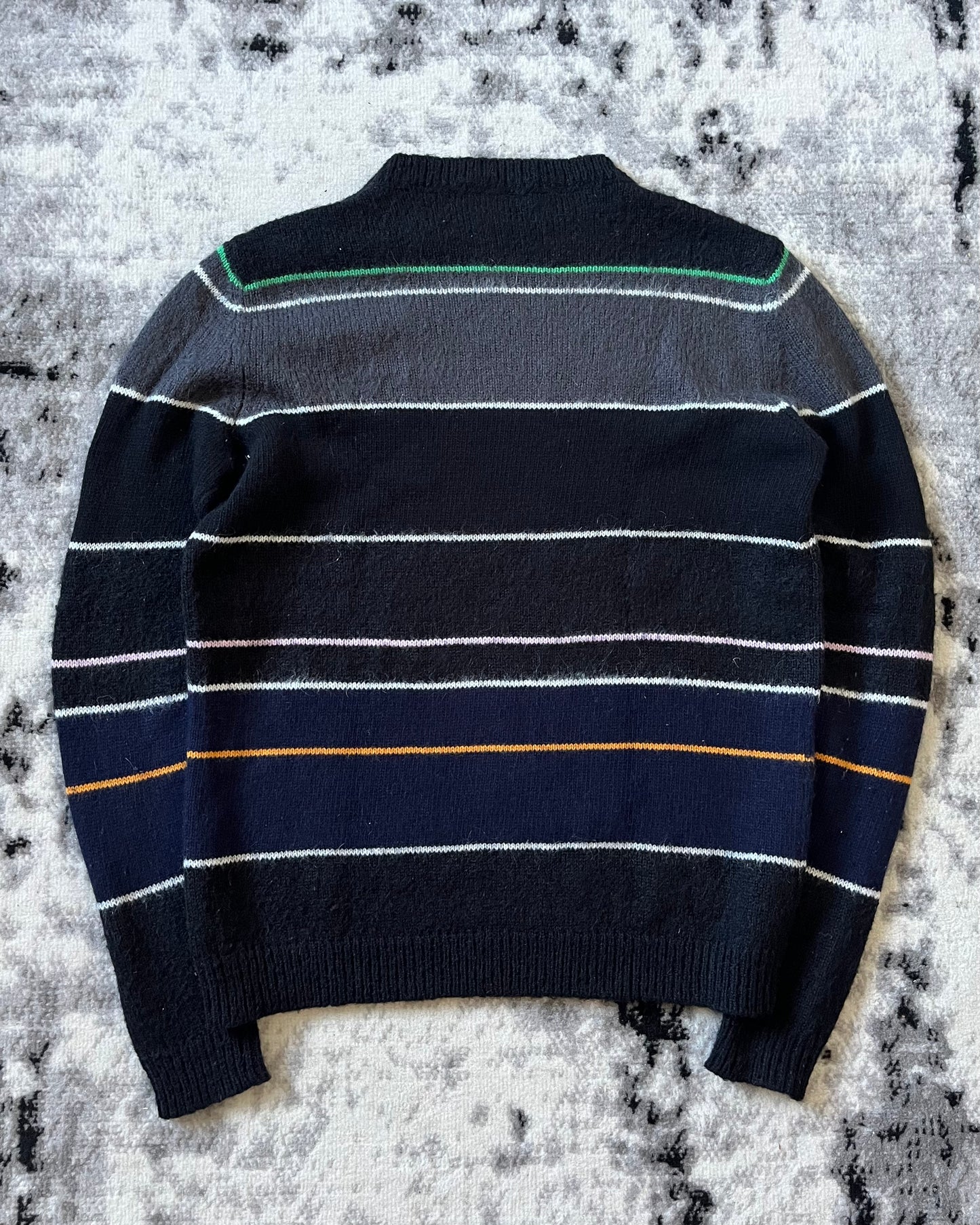 Raf Simons Striped Mohair-Blend Sweater (L)