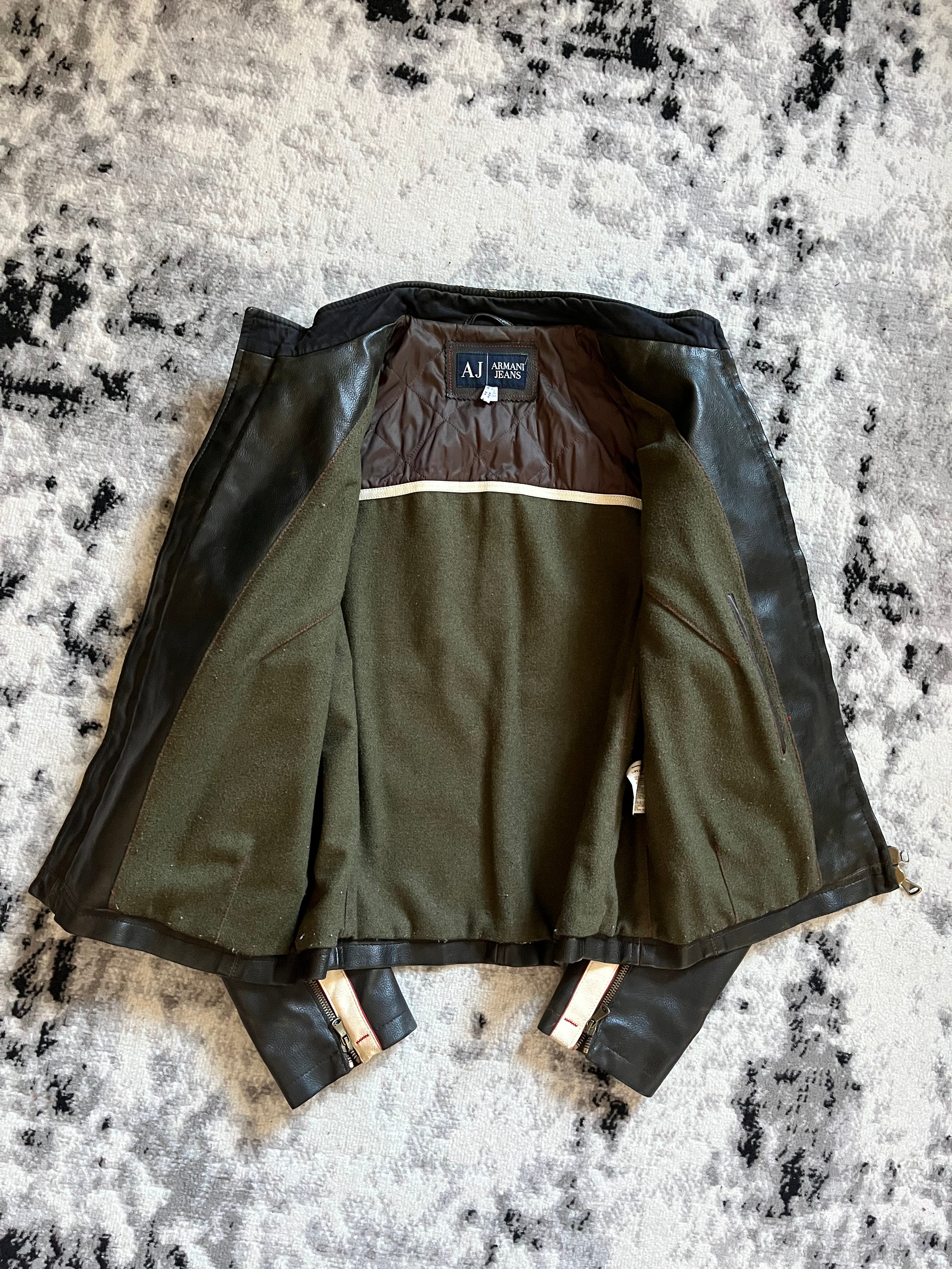 2000s Armani Biker Leather Jacket (S/M)