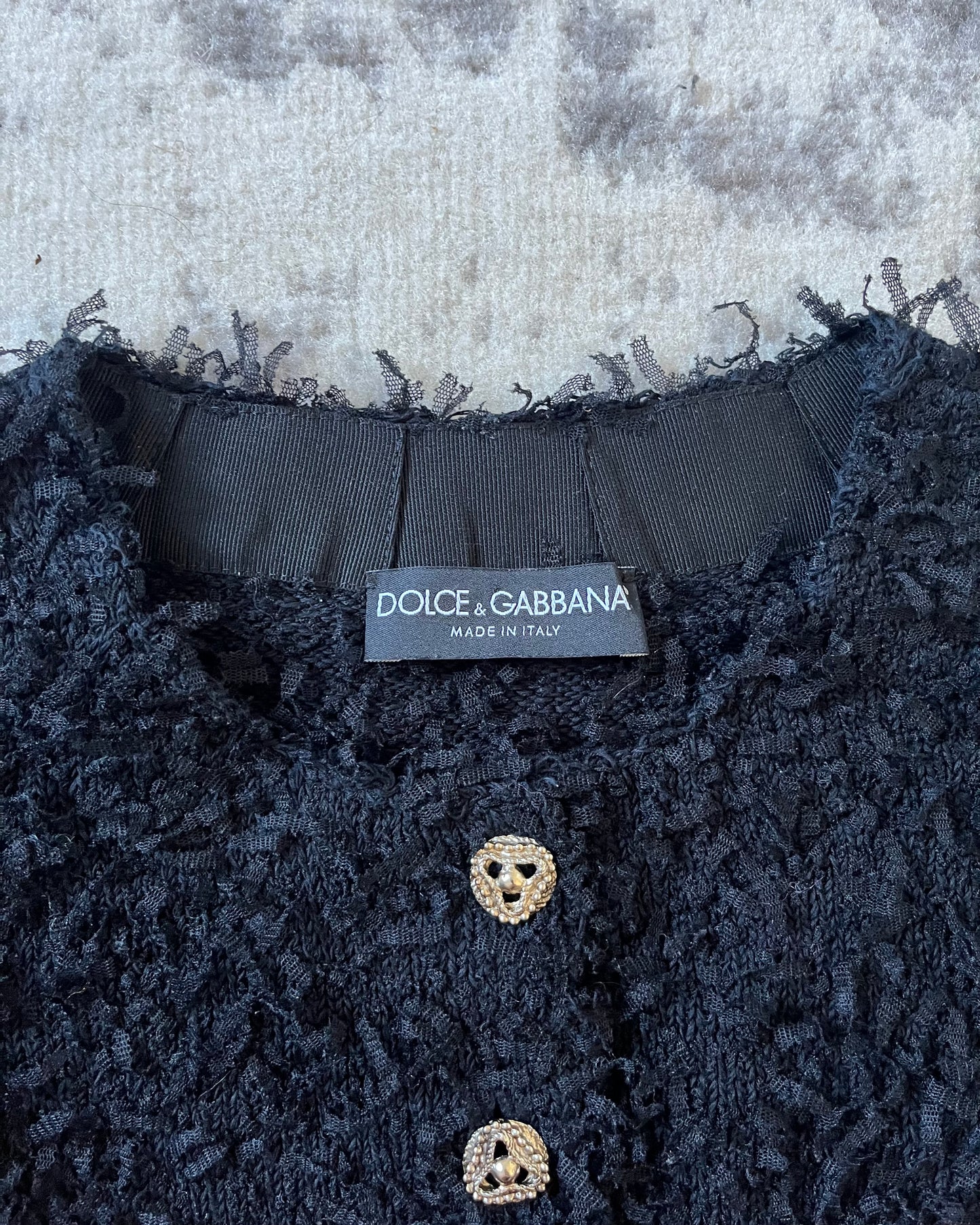 Dolce & Gabbana Relief Navy Cardigan (XS)