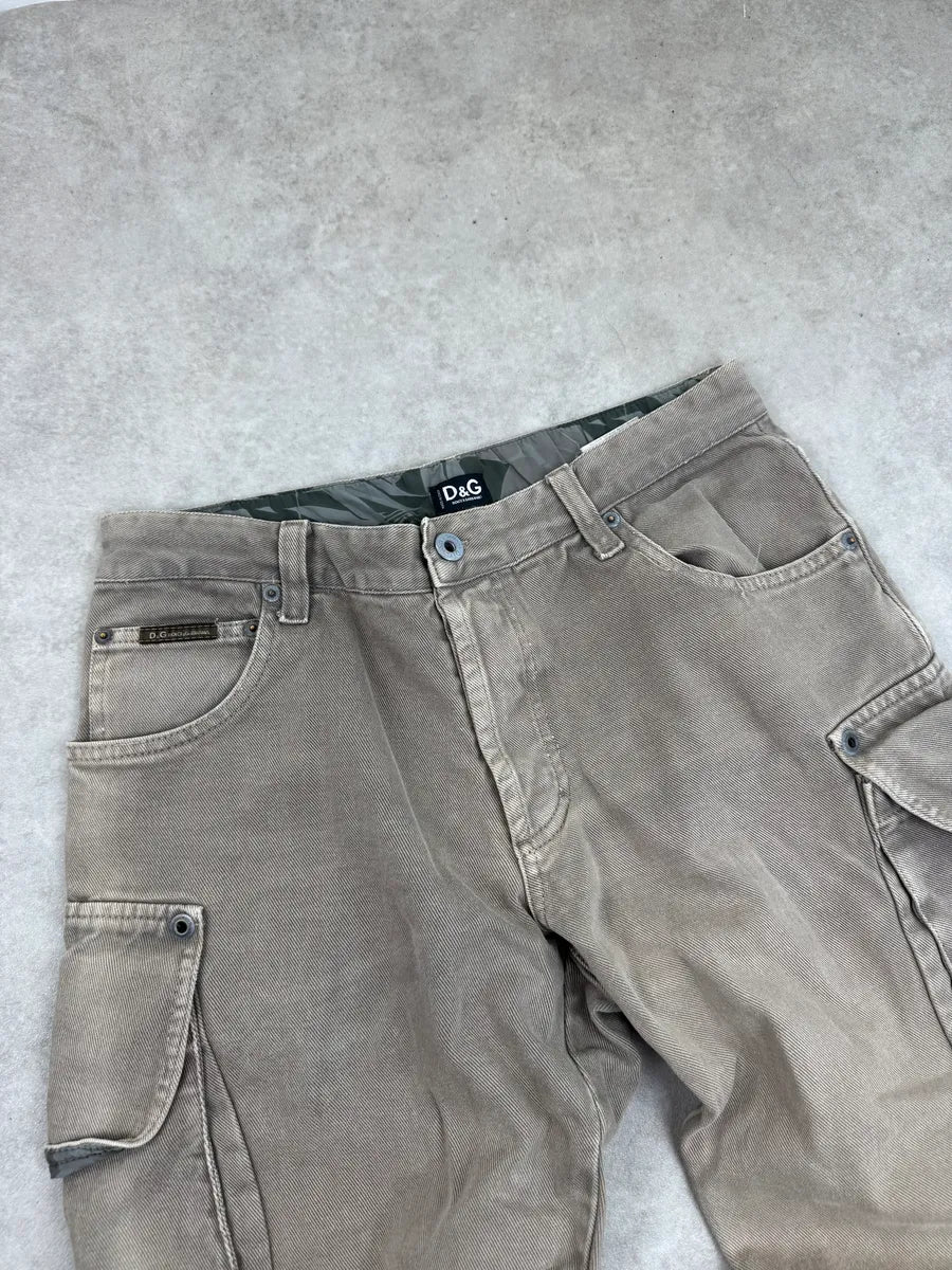 AW2003 Dolce & Gabbana Taupe Zip-Off Knee Cargo Pants hvWbuzLy 11
