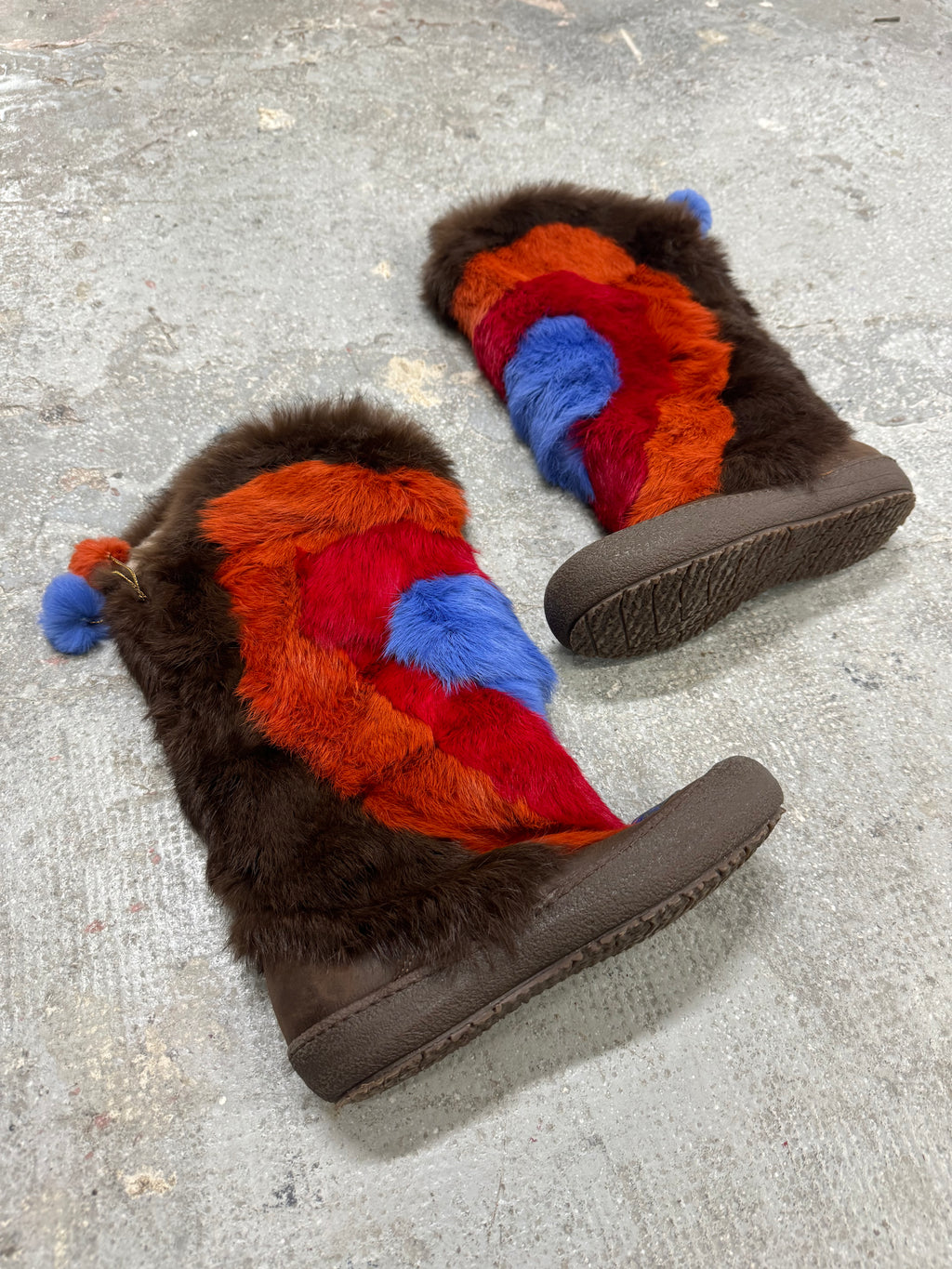 2000s Roberto Cavalli Fur High Wrestling Boots  (38eu/us5.5)