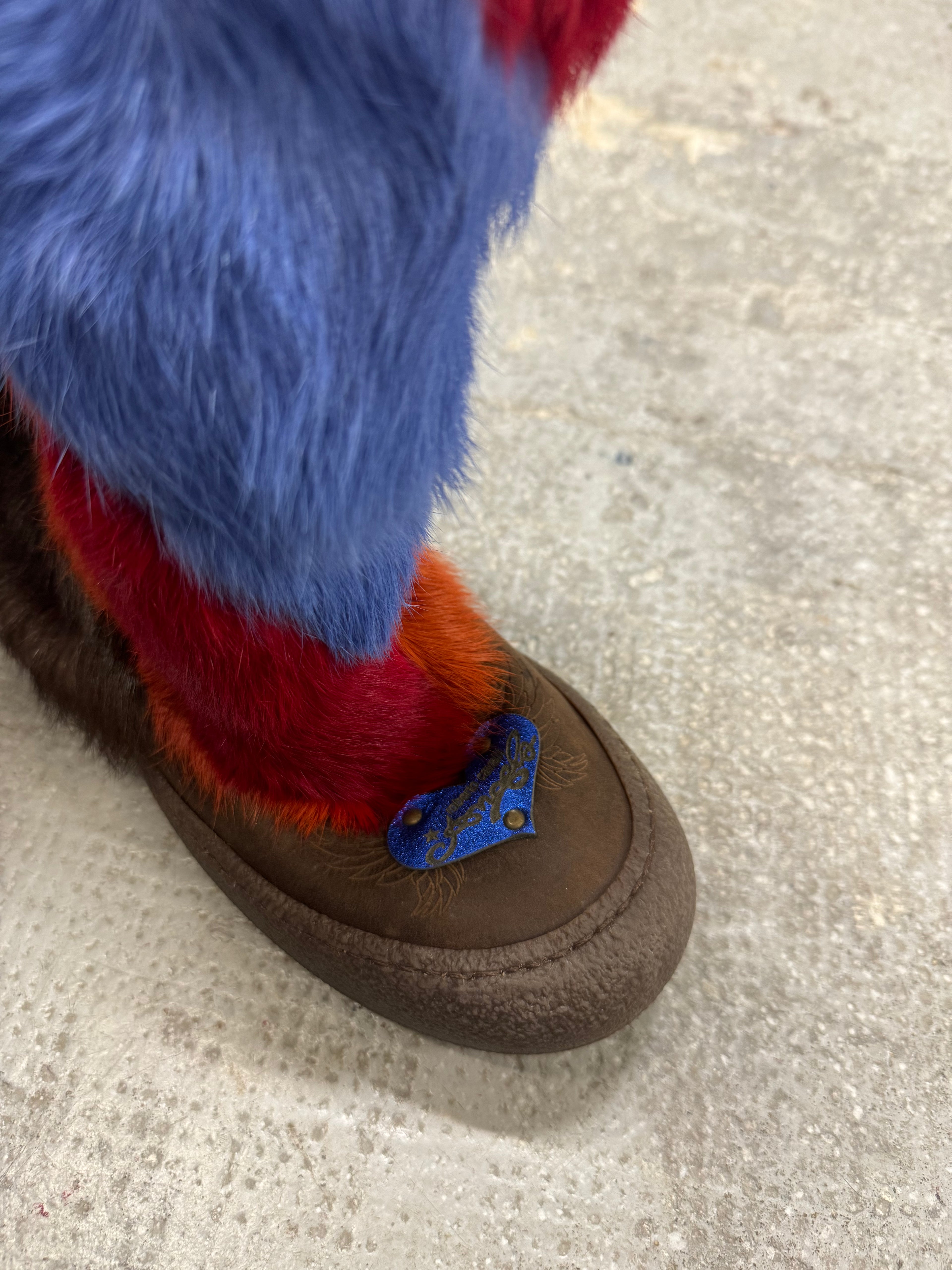 2000s Roberto Cavalli Fur High Wrestling Boots  (38eu/us5.5)