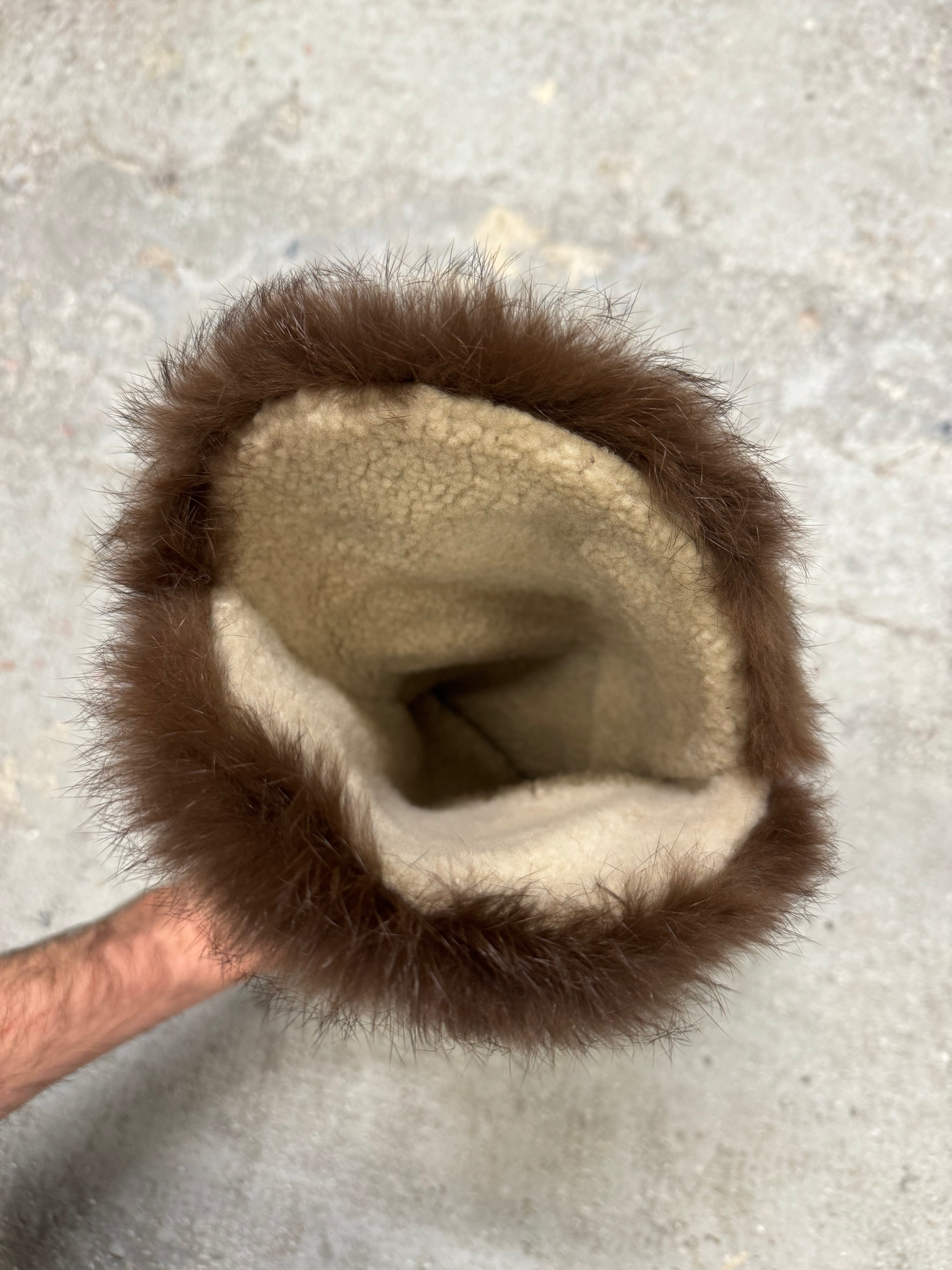 2000s Roberto Cavalli Fur High Wrestling Boots  (38eu/us5.5)