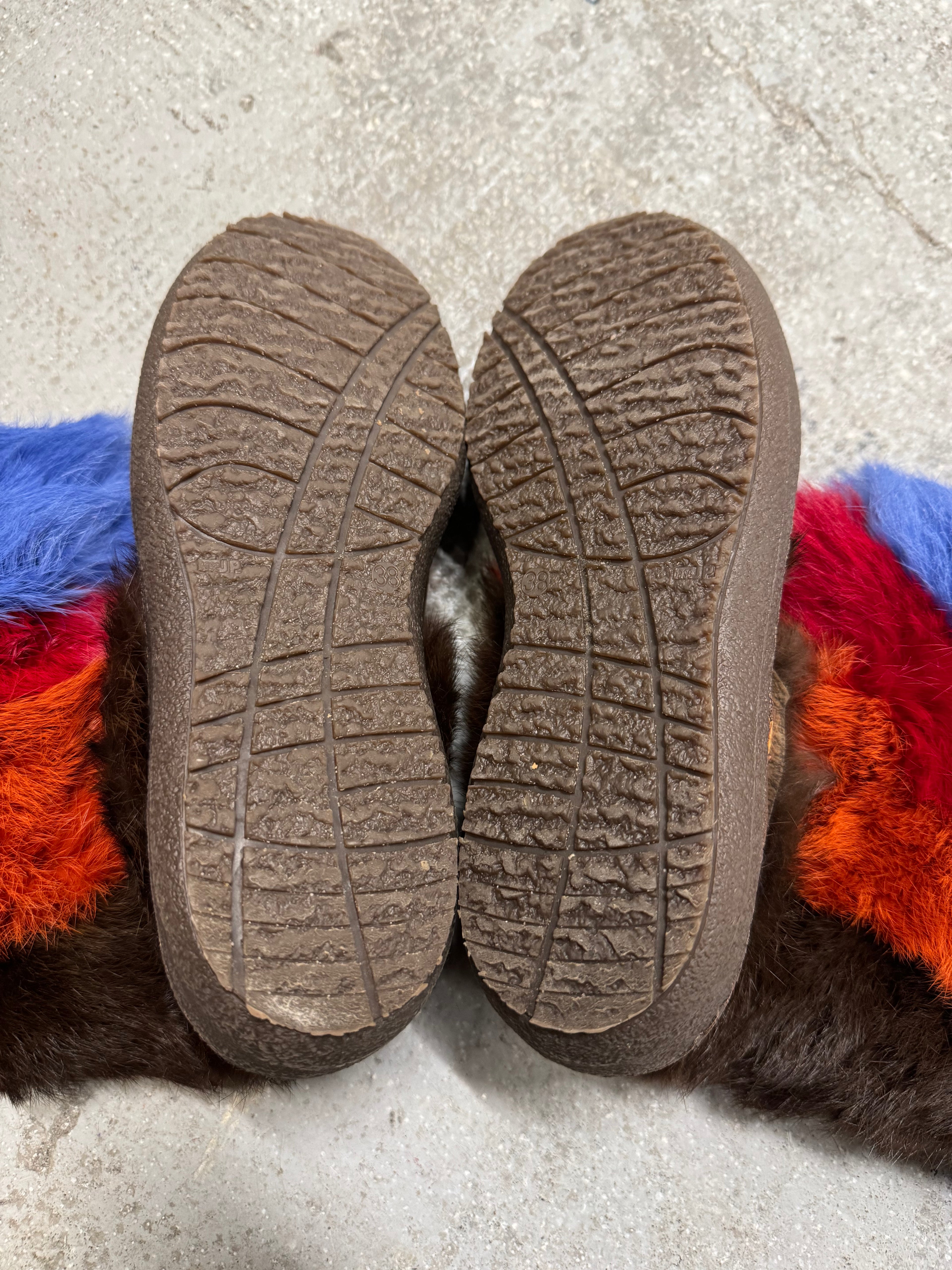 2000s Roberto Cavalli Fur High Wrestling Boots  (38eu/us5.5)