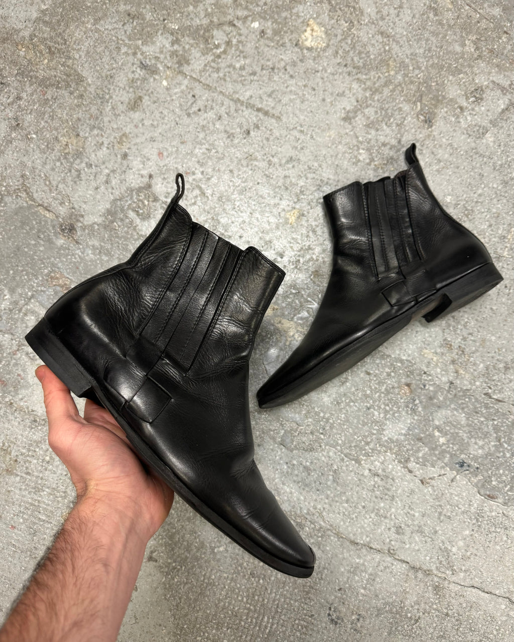 SS2015 Bottega Veneta Black Pure Leather Boots (42.5)
