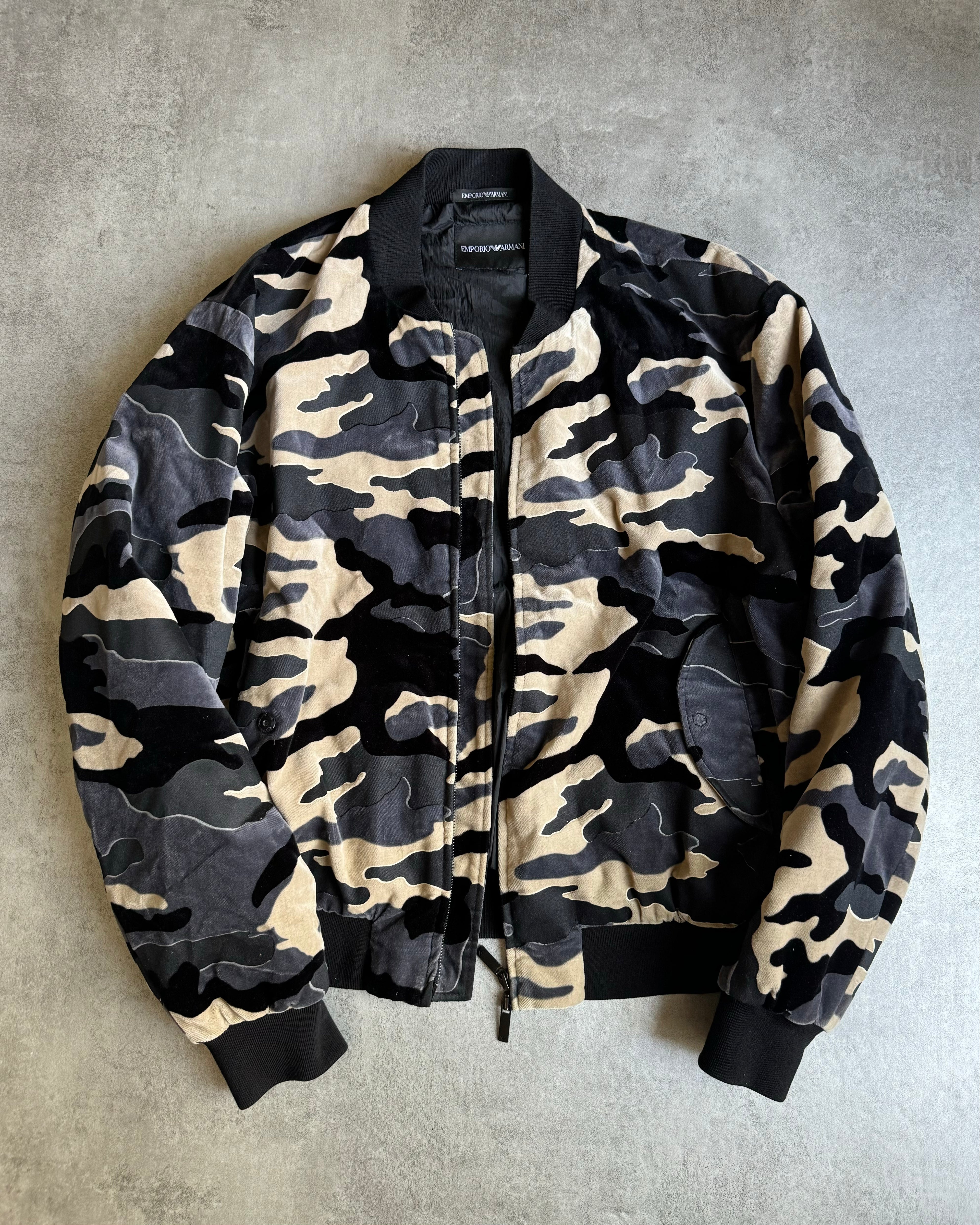 AW2020 Emporio Armani Military Camo Navy Bomber Jacket