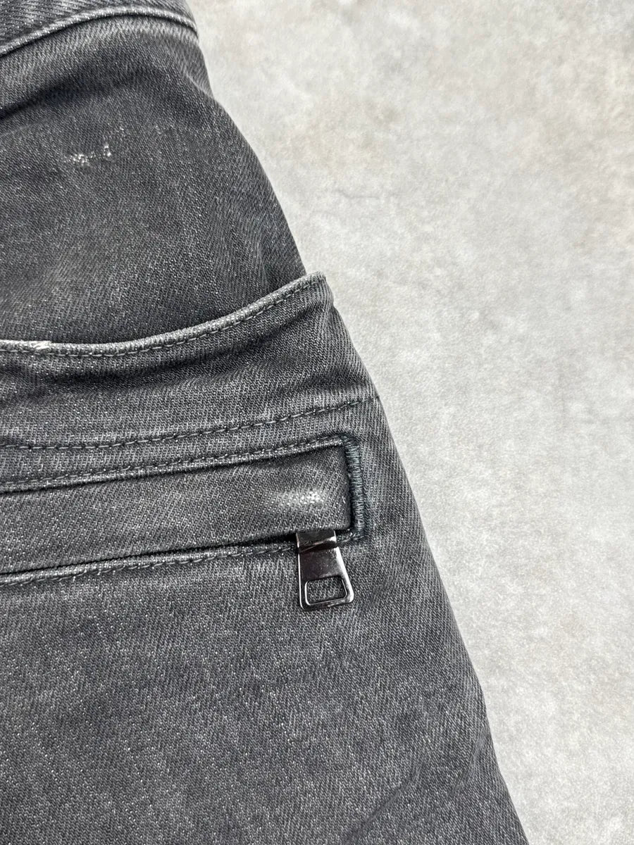 SS2015 Balmain Grey Biker Distressed Denim Jeans aFPKeoQG 8
