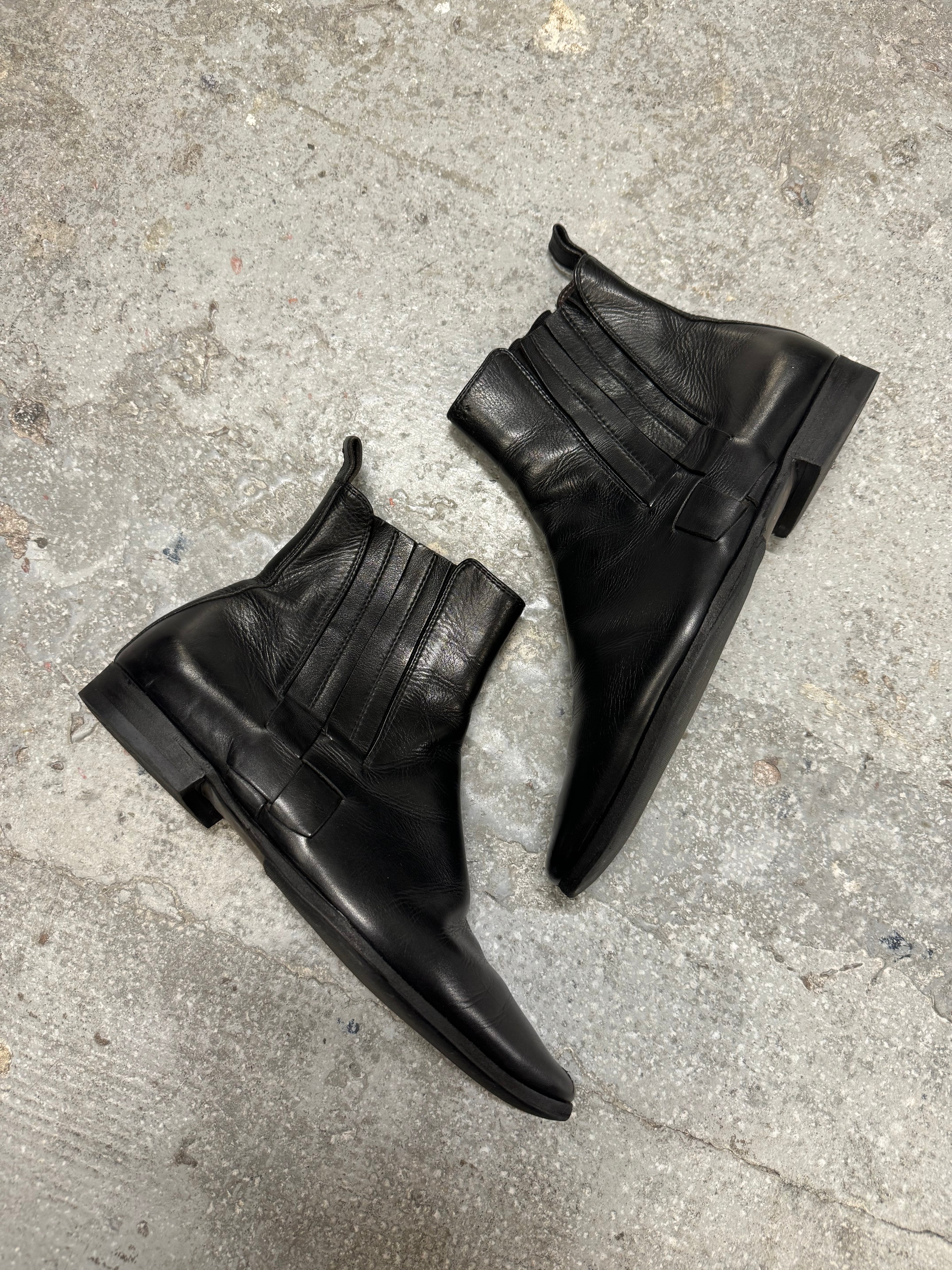 SS2015 Bottega Veneta Black Pure Leather Boots (42.5)