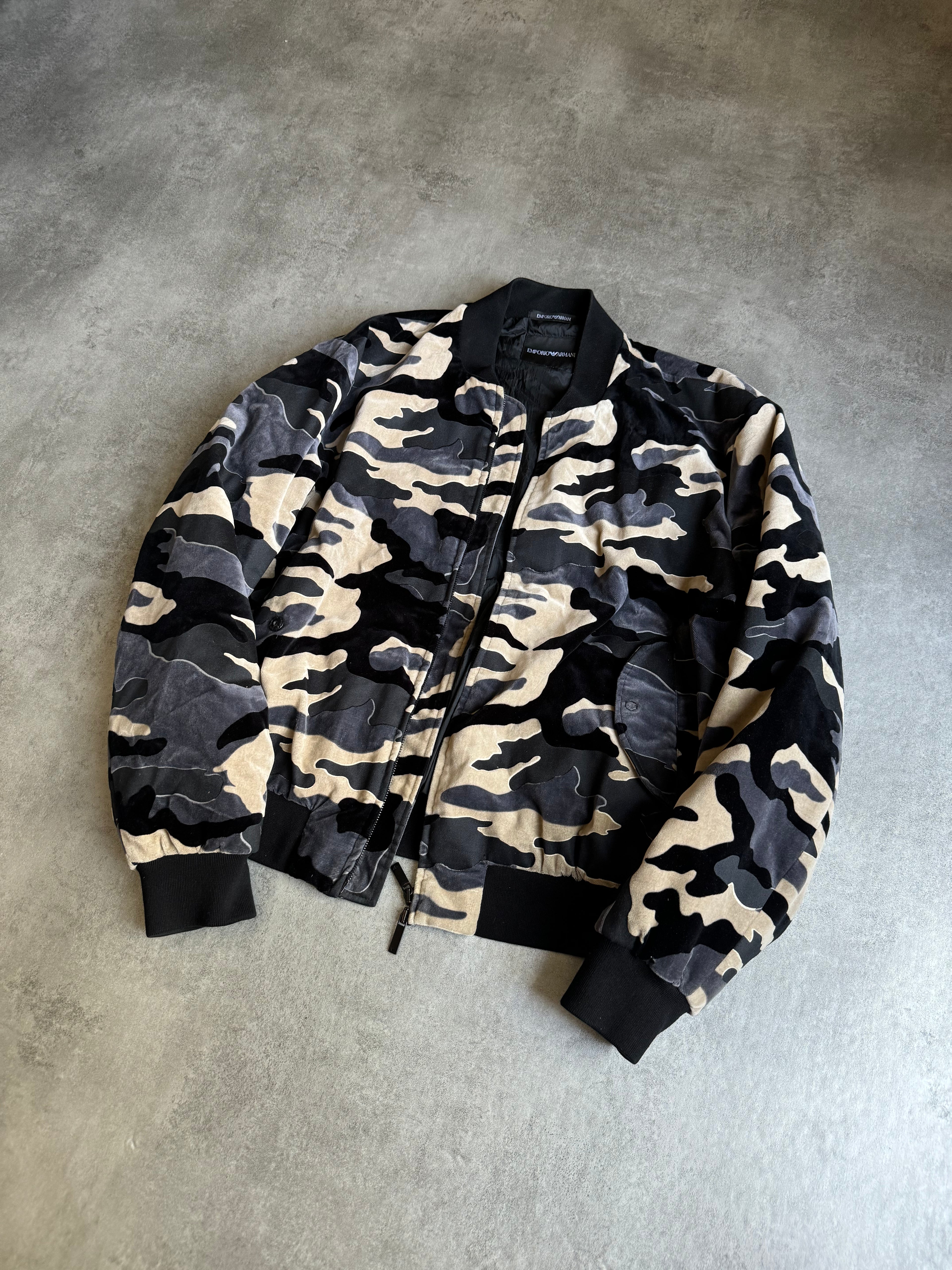 AW2020 Emporio Armani Military Camo Navy Bomber Jacket