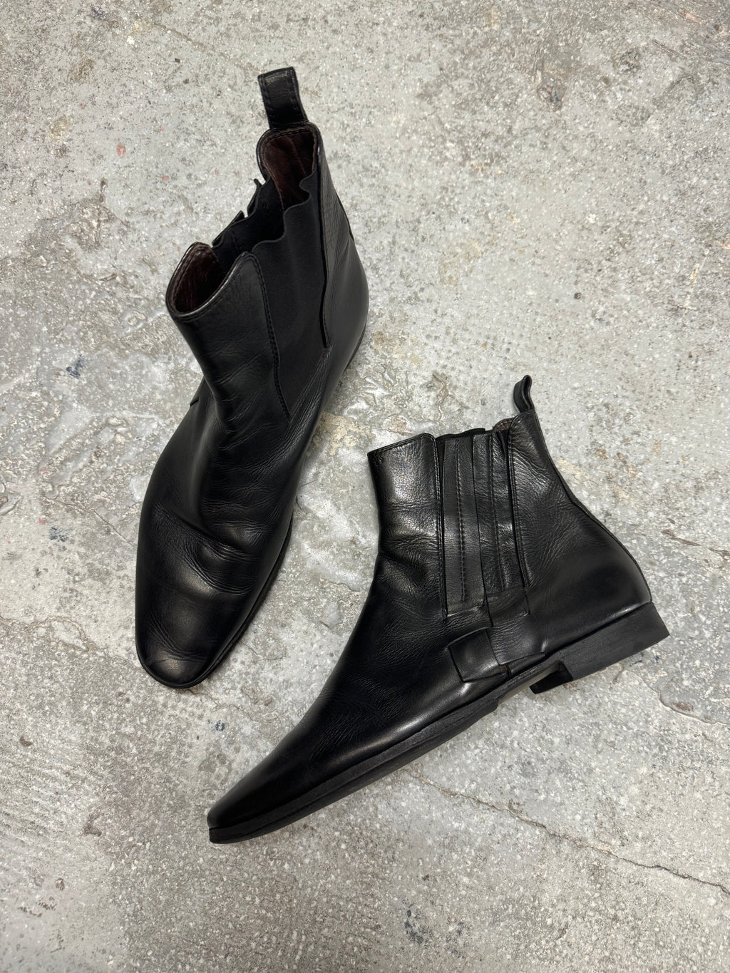 SS2015 Bottega Veneta Black Pure Leather Boots (42.5)