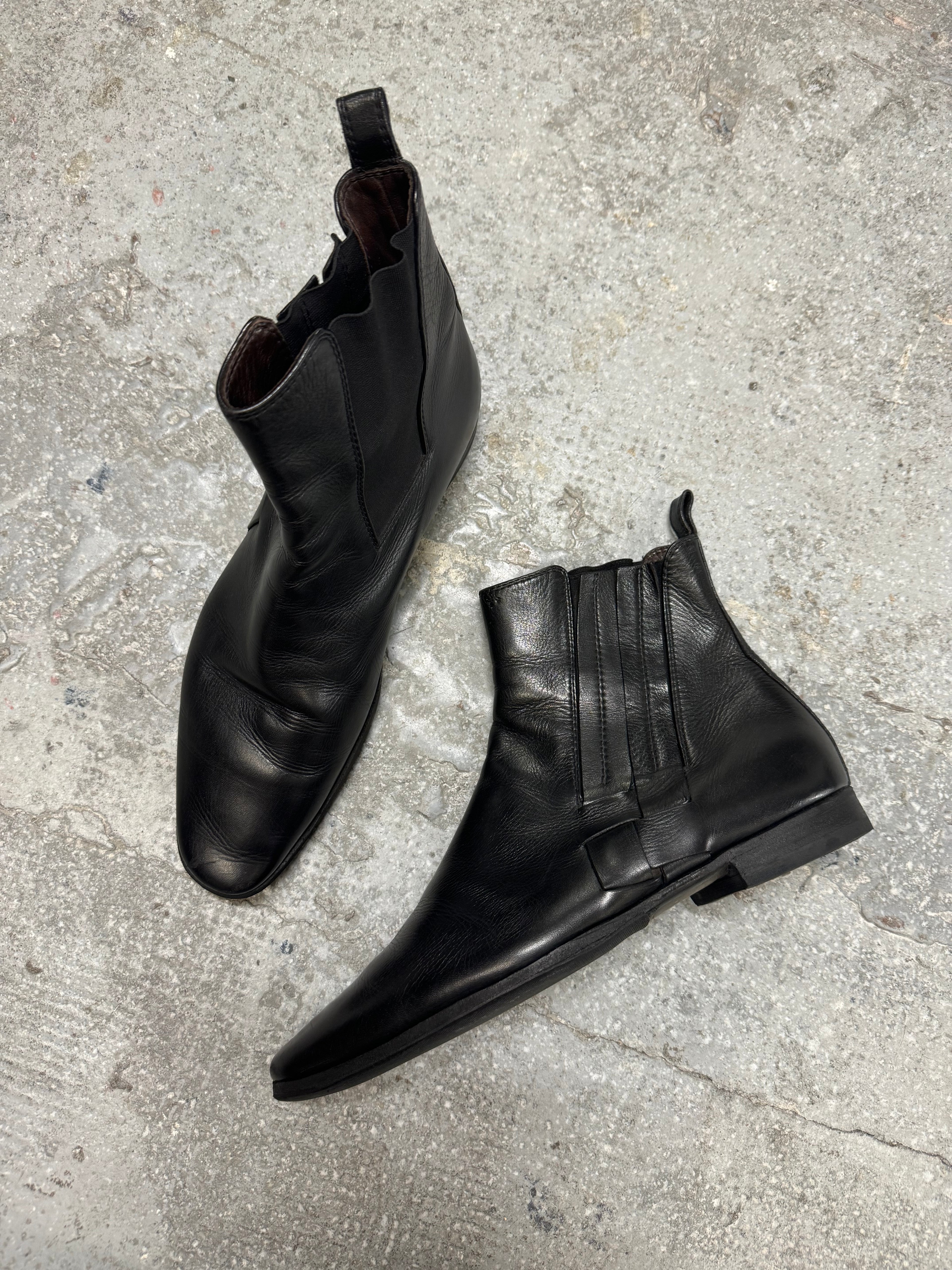 SS2015 Bottega Veneta Black Pure Leather Boots (42.5)