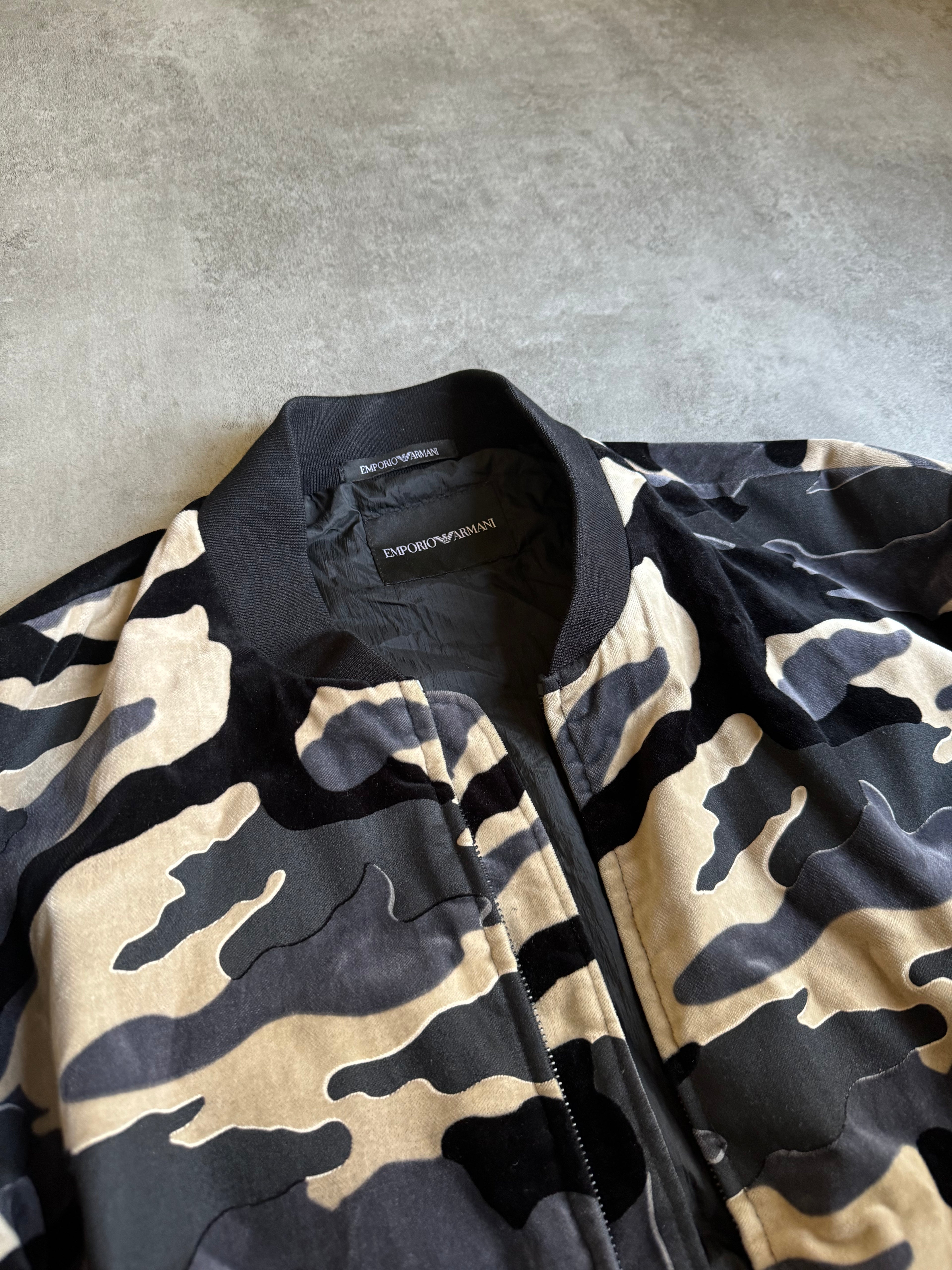 AW2020 Emporio Armani Military Camo Navy Bomber Jacket