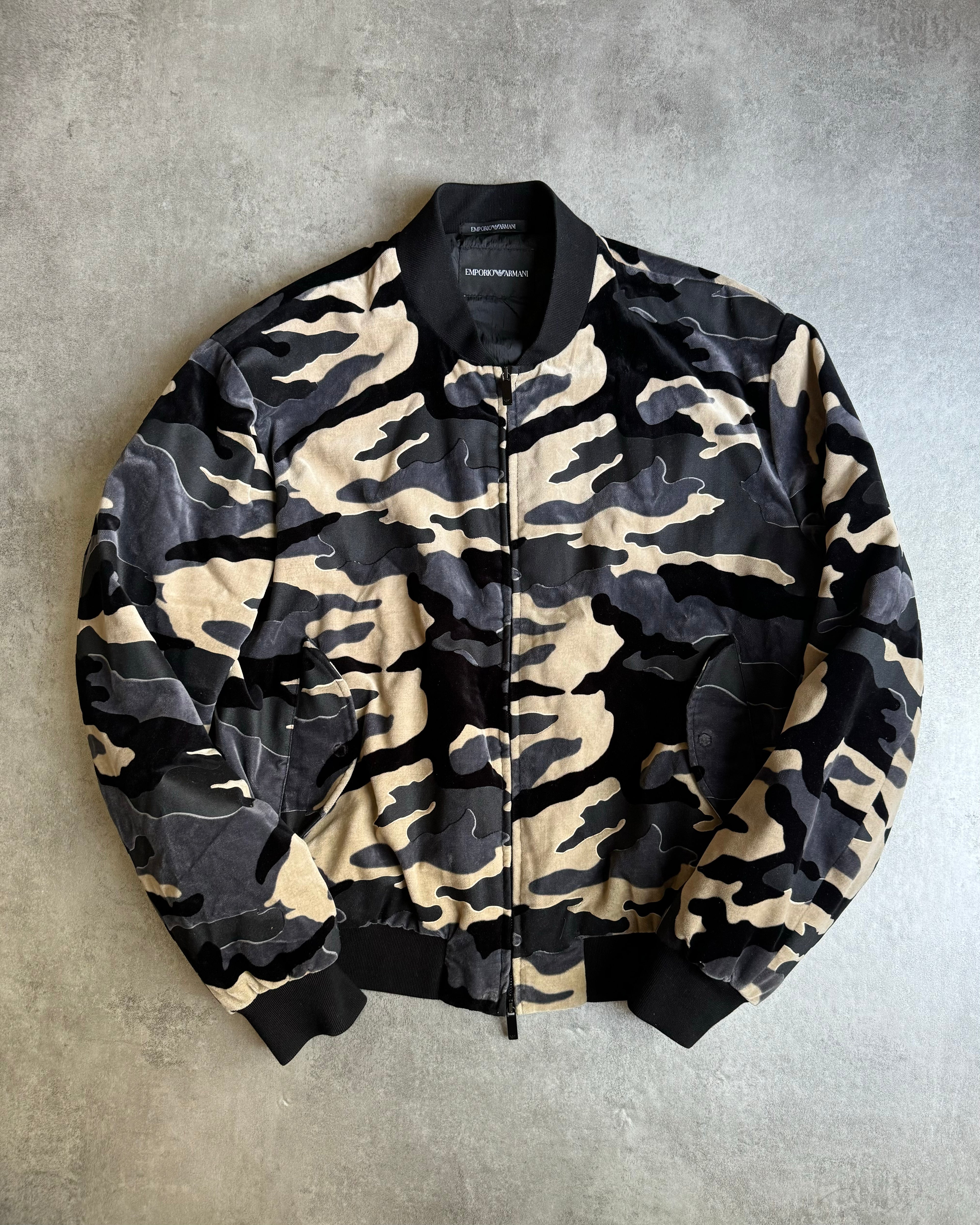 AW2020 Emporio Armani Military Camo Navy Bomber Jacket