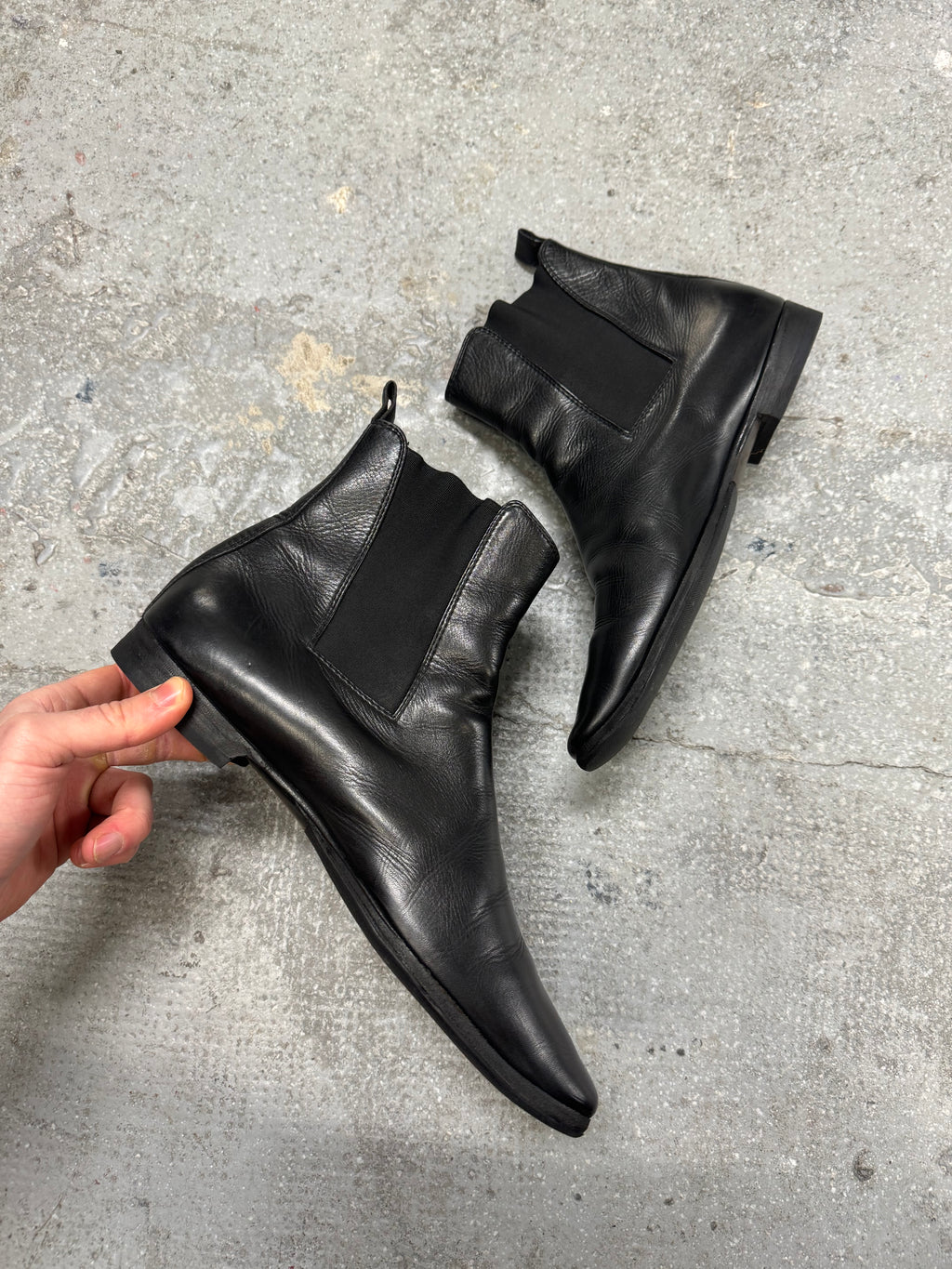 SS2015 Bottega Veneta Black Pure Leather Boots (42.5)