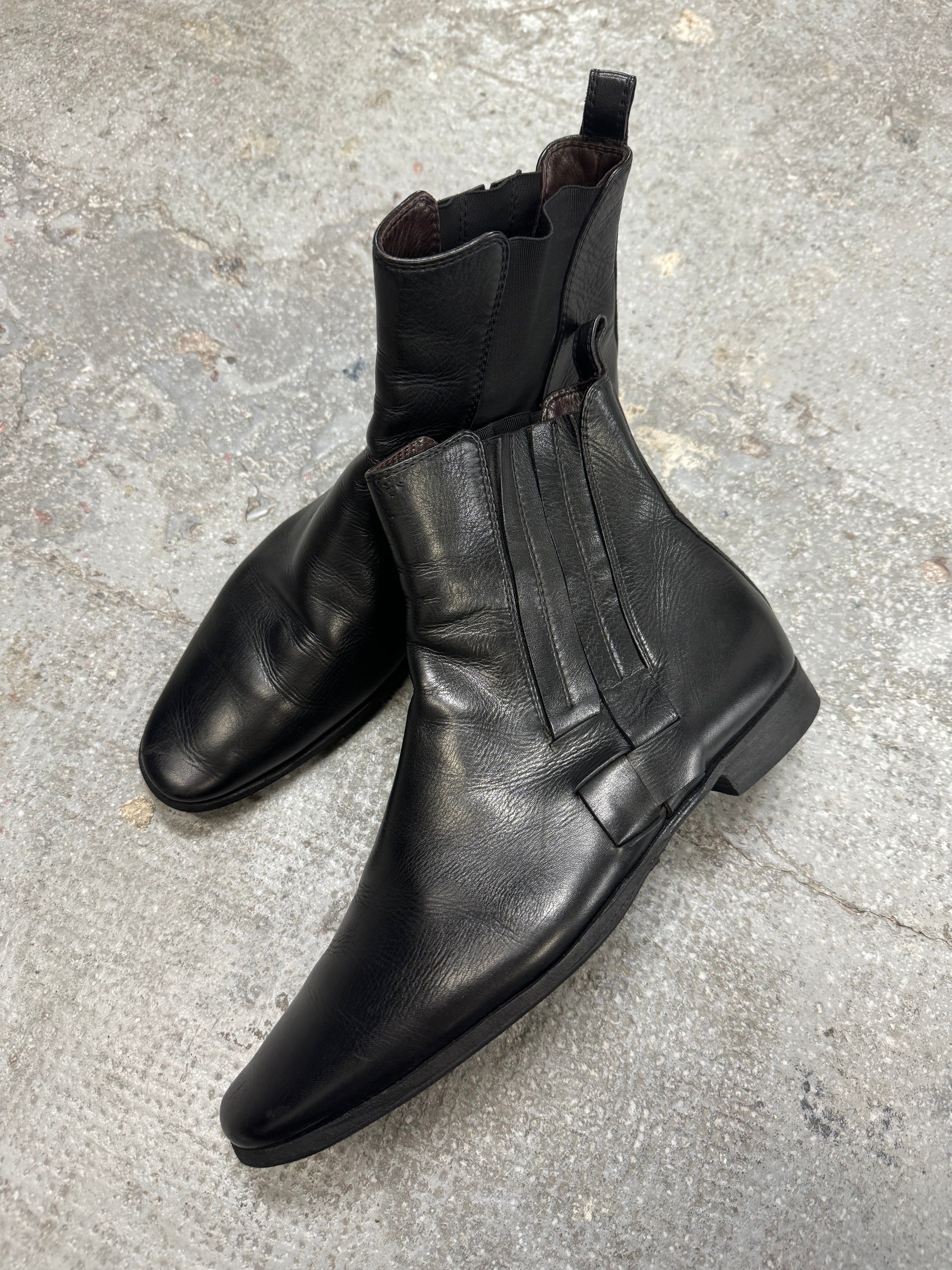 SS2015 Bottega Veneta Black Pure Leather Boots (42.5)