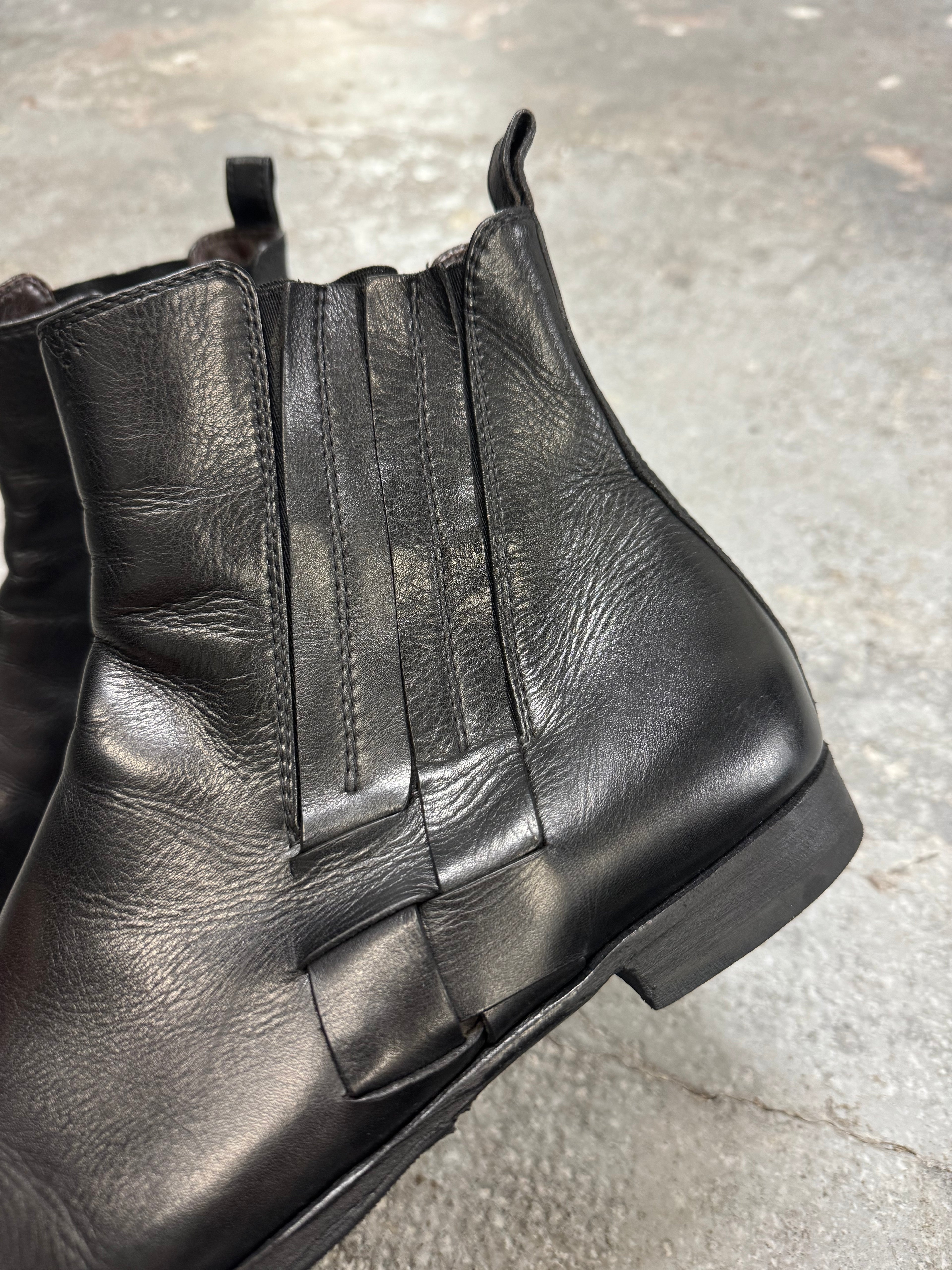 SS2015 Bottega Veneta Black Pure Leather Boots (42.5)