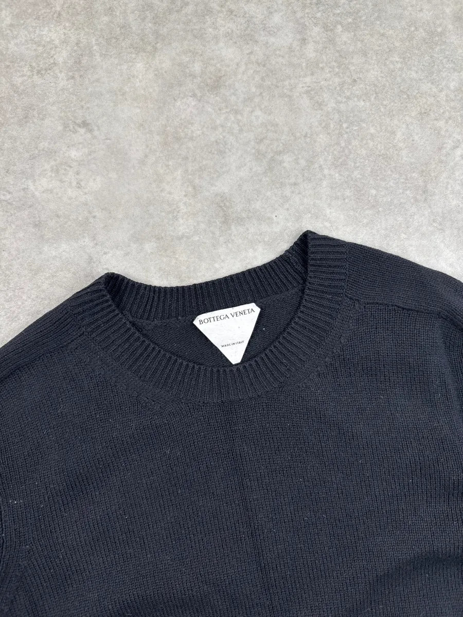 AW2020 Bottega Veneta Black Wool Fine Knit Crewneck Sweater QJEfpZrt 7