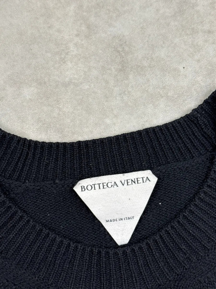 AW2020 Bottega Veneta Black Wool Fine Knit Crewneck Sweater QJEfpZrt 8