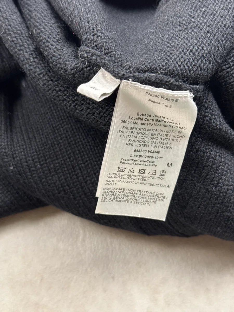 AW2020 Bottega Veneta Black Wool Fine Knit Crewneck Sweater QJEfpZrt 6