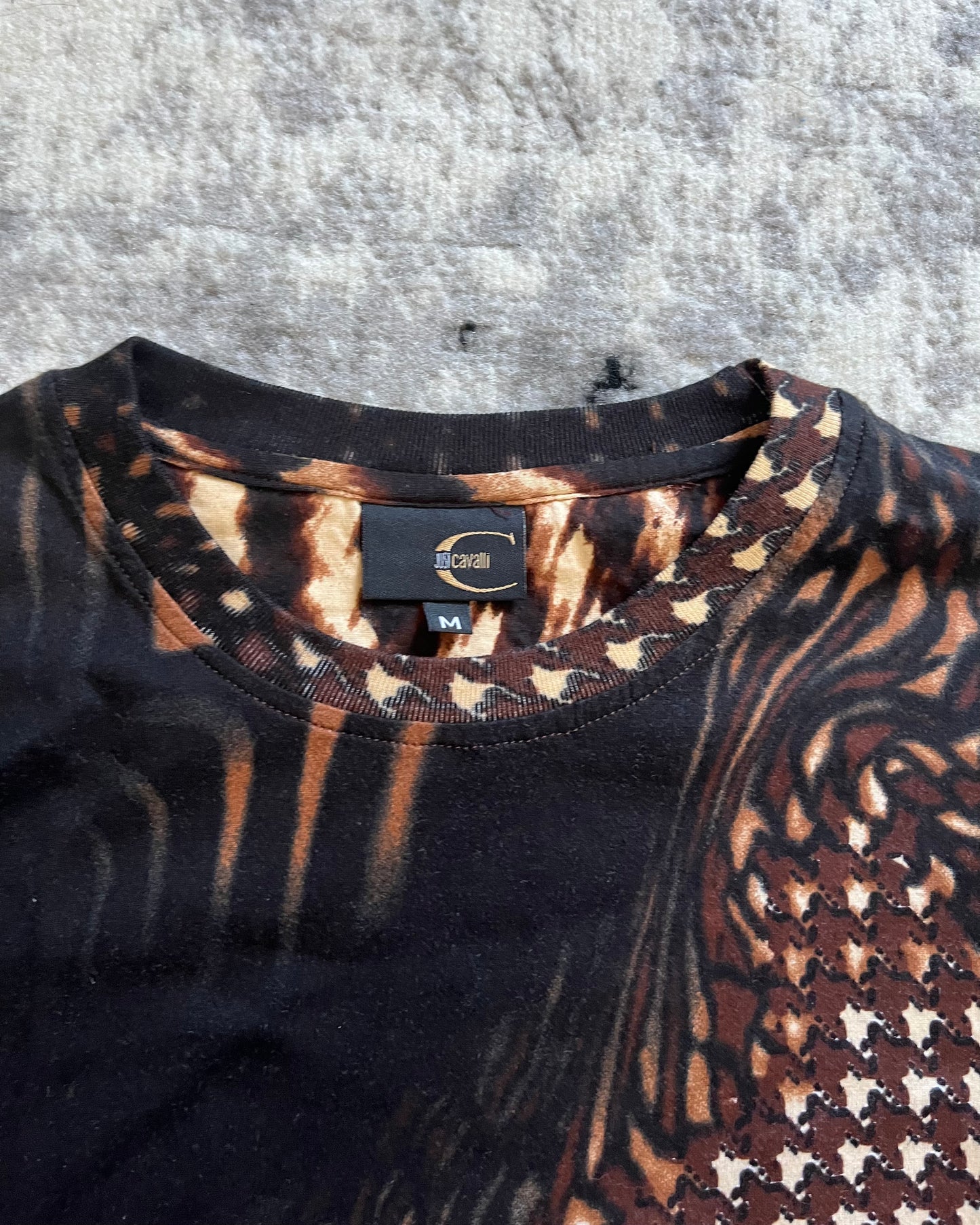 SS01 Just Cavalli Psycho Pixel Chocolate Vision Tee-Shirt (S/M)