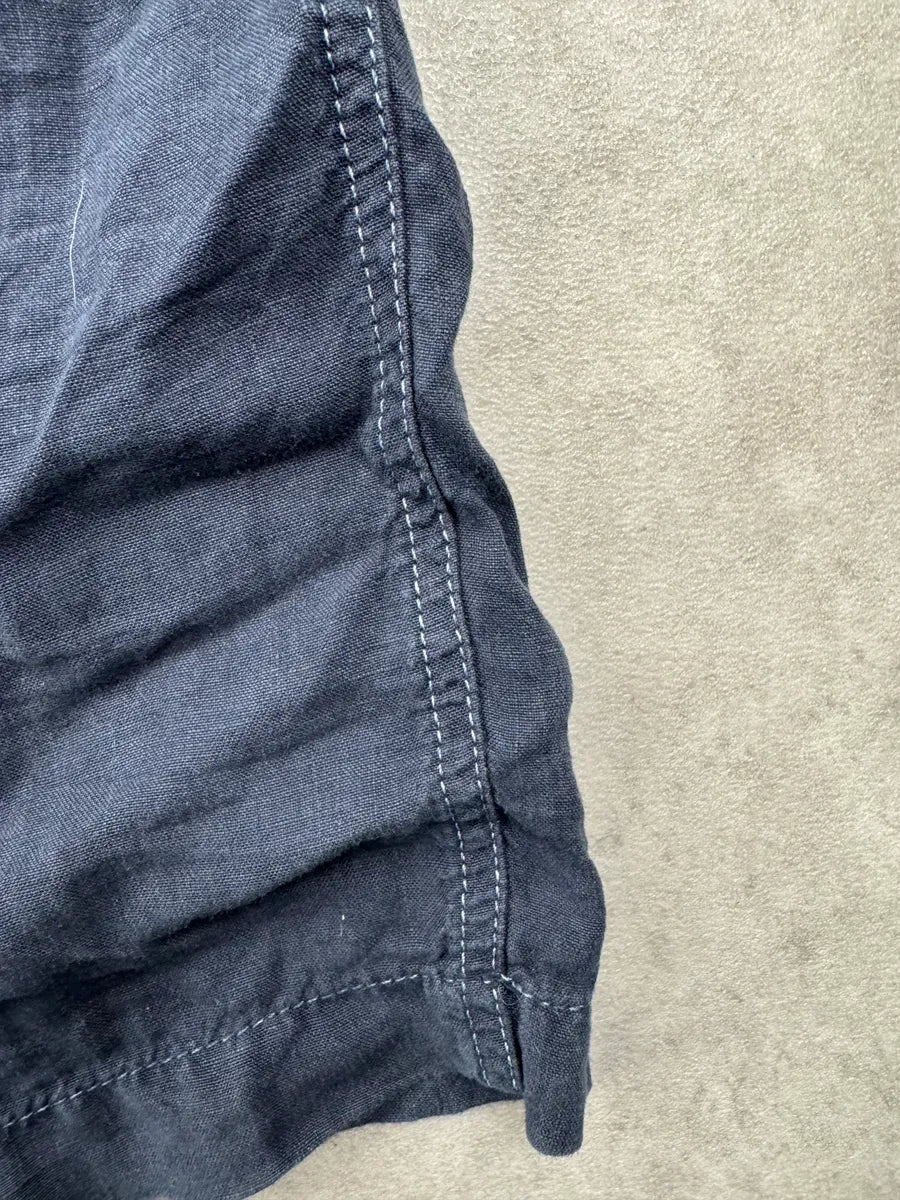 2000s Jean Paul Gaultier Navy Linen Elastic-Waist Pants JzkUKSEX 6