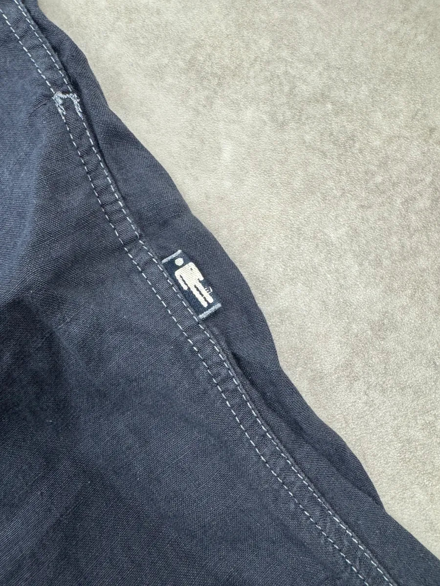2000s Jean Paul Gaultier Navy Linen Elastic-Waist Pants JzkUKSEX 8