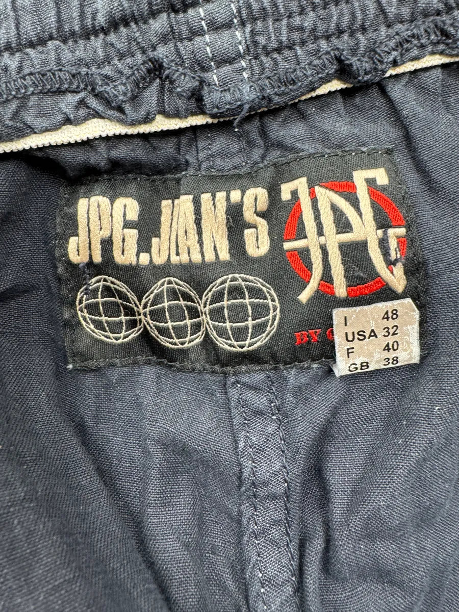 2000s Jean Paul Gaultier Navy Linen Elastic-Waist Pants JzkUKSEX 10